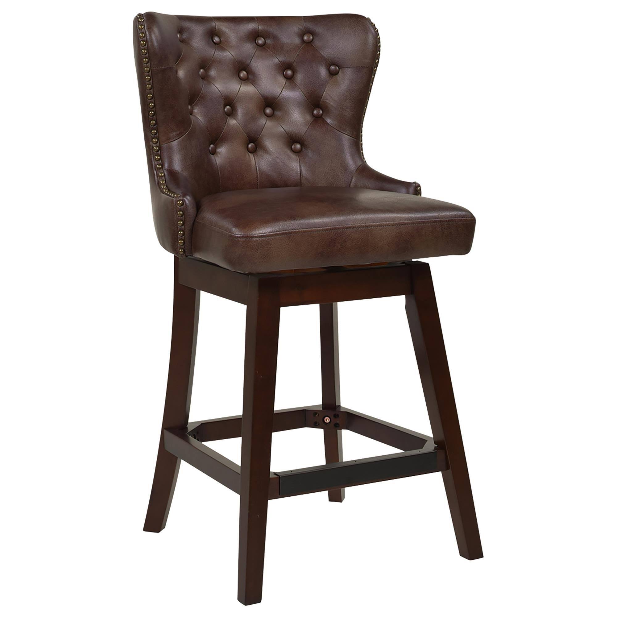 Jennifer Taylor Home Holmes Tufted High-Back 360 Swivel Counter-Height Barstool Mid 8HEQAQAQ_Q8KJN