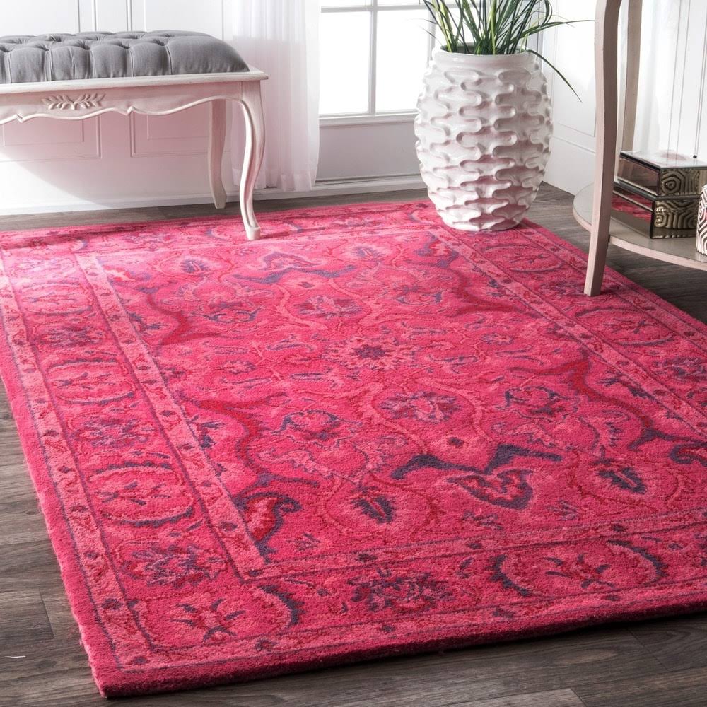 6'X9' Hand Tufted Kimberly Overdyed Style Area Rug Pink - ZNPQZZLM_LH0DY