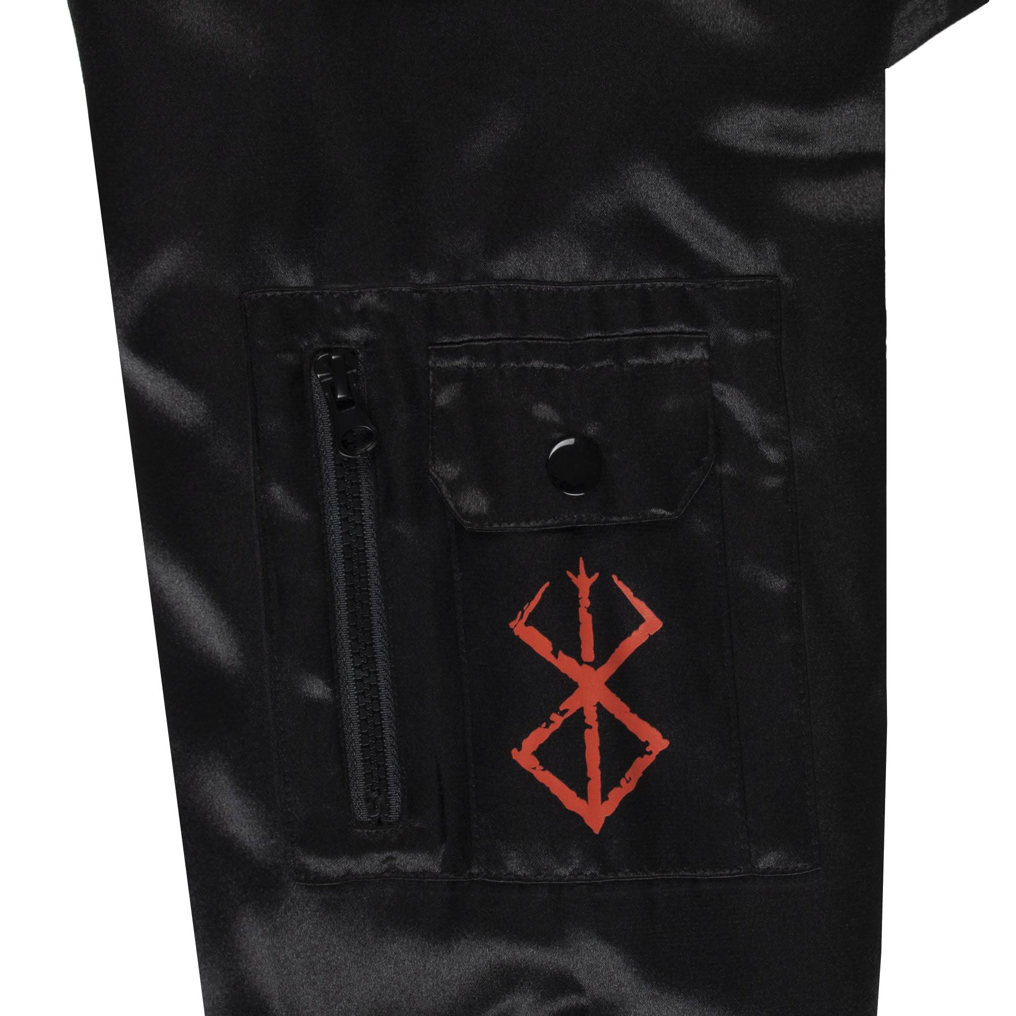 Berserk Logo Long Sleeve Black MenS Hooded Atsuko Bomber Jacket-6IEDA6ZE_0QXWH