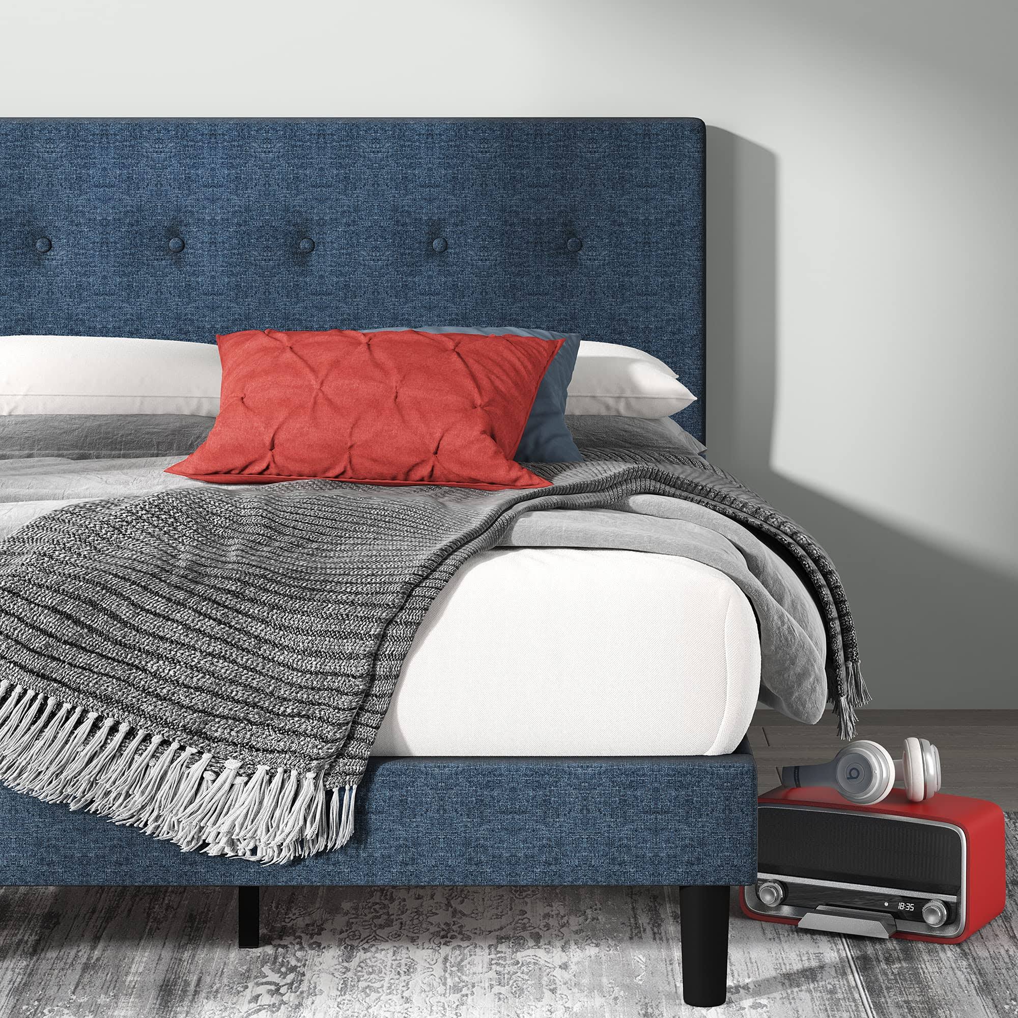Zinus Omkaram Upholstered Platform Bed Frame / Mattress Foundation / Wood, 78MKWPSD_EOI8O