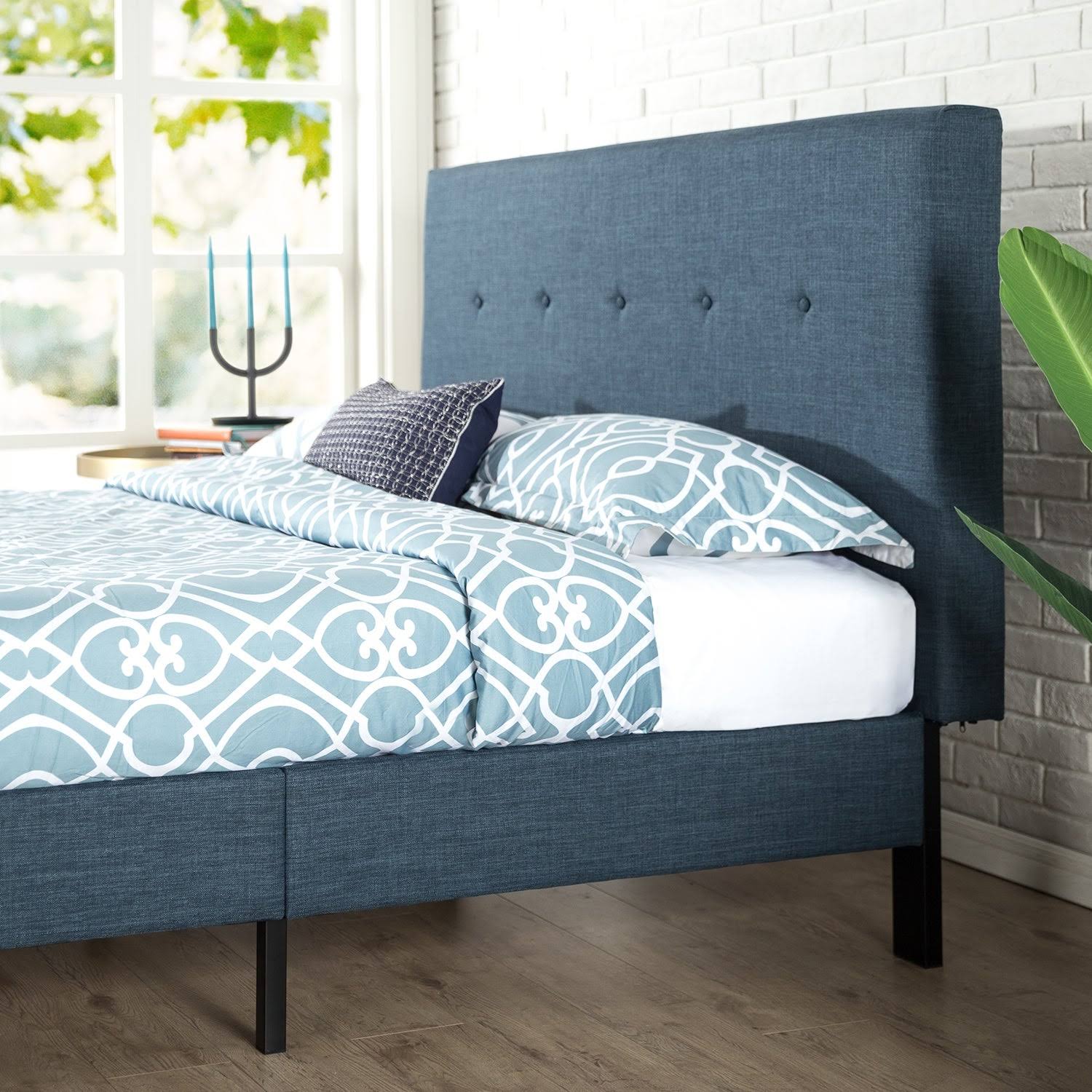 Zinus Omkaram Upholstered Platform Bed Frame / Mattress Foundation / Wood, 78MKWPSD_EOI8O