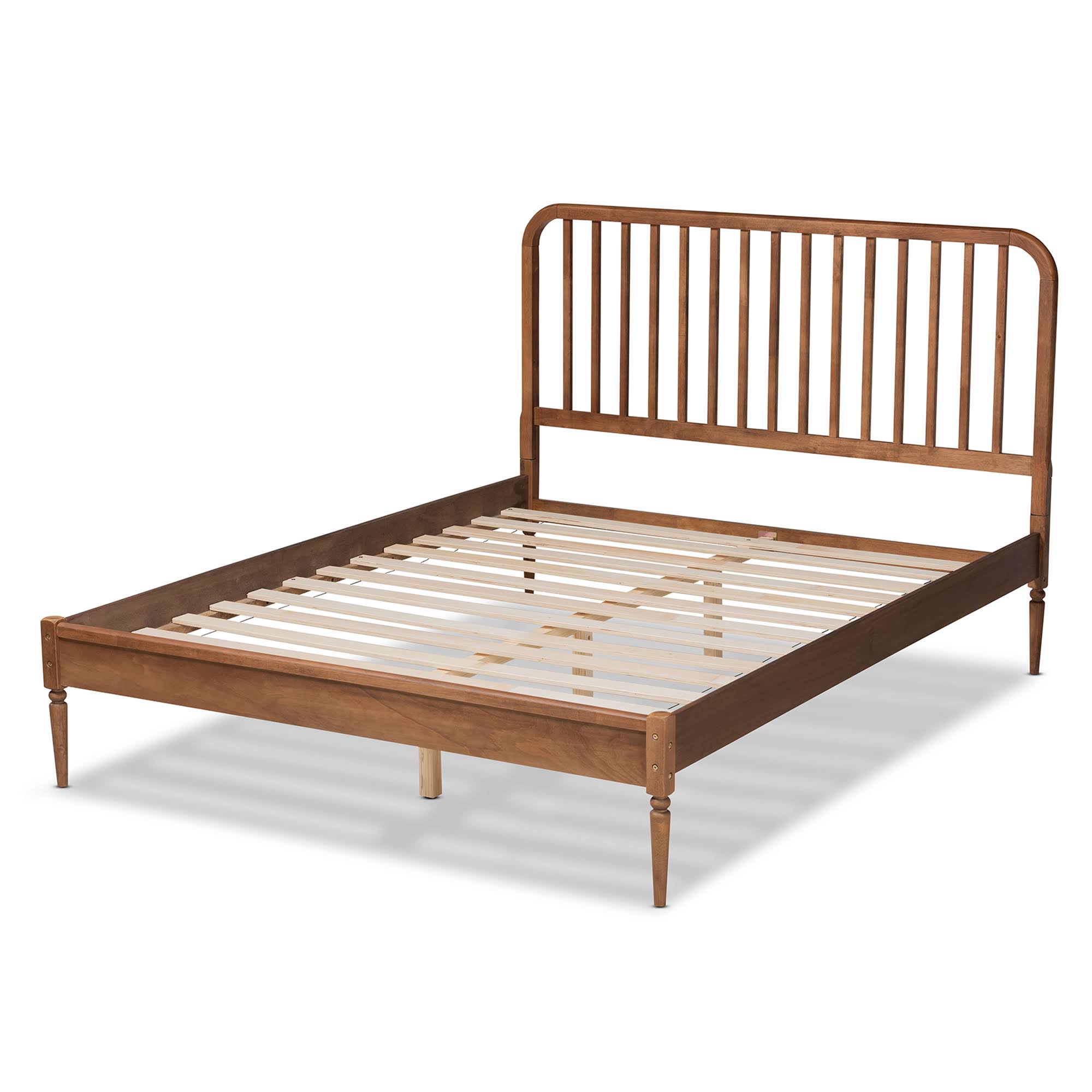 Baxton Studio Neilan Modern And Contemporary Walnut Brown Finished Wood Queen Size Platform ZRVVMBC5_ZJ5Q9