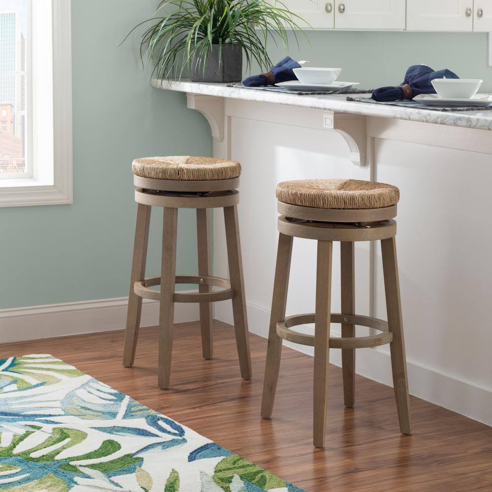 Powell Company Mesquite Natural Wire Brushed Barstool With Swivel Seagrass EJIWYFHT_PACEY