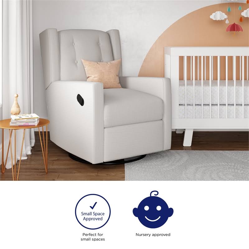 Baby Relax Mikayla Swivel Glider Chair White Water Stain Resistant KUOPYY0I_VTZOD