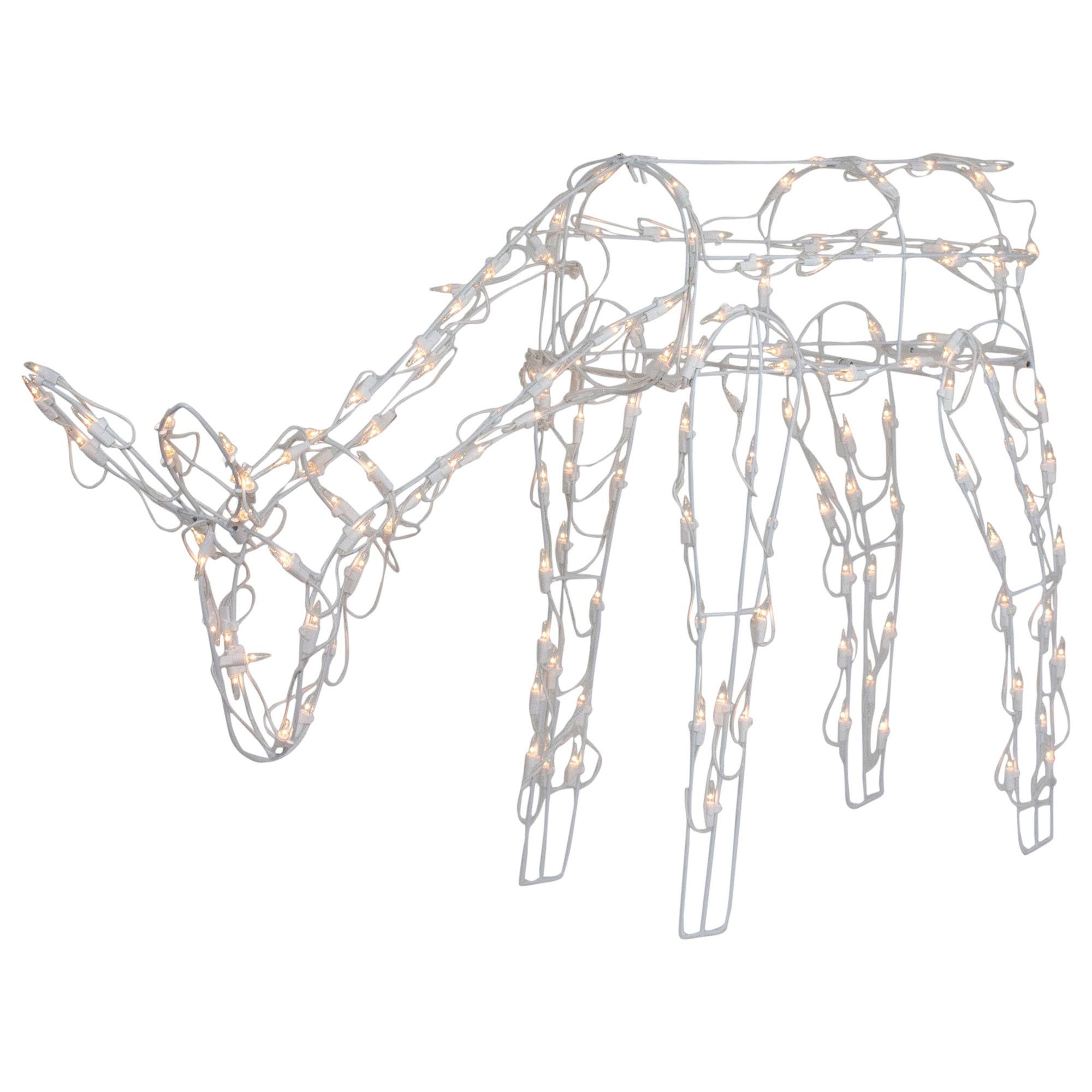 Northlight 42 Lighted White Feeding Reindeer Outdoor Christmas WEPC1QAY_VHAO6