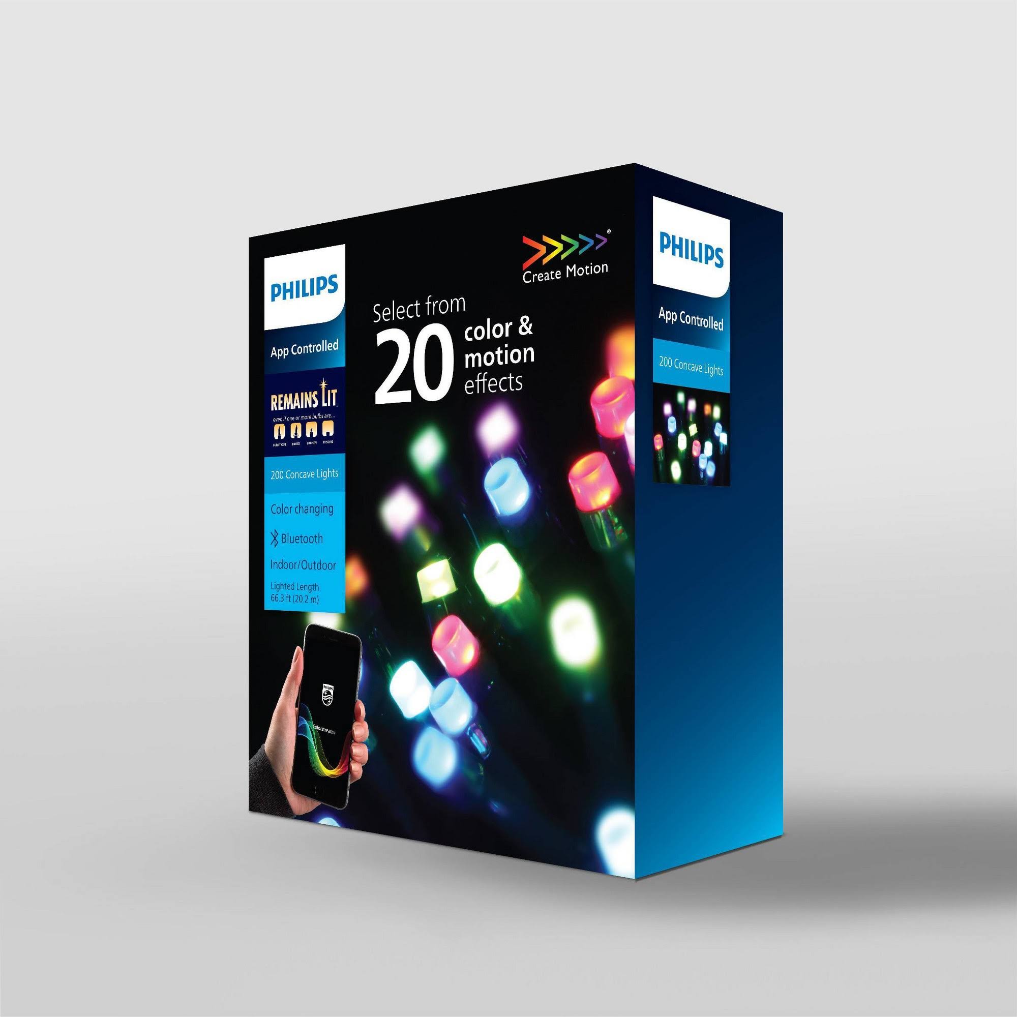 Philips 200ct Led App-Controlled Color Changing Create Motion Dome String Lights With Green VCWNSCEJ_9NUDB