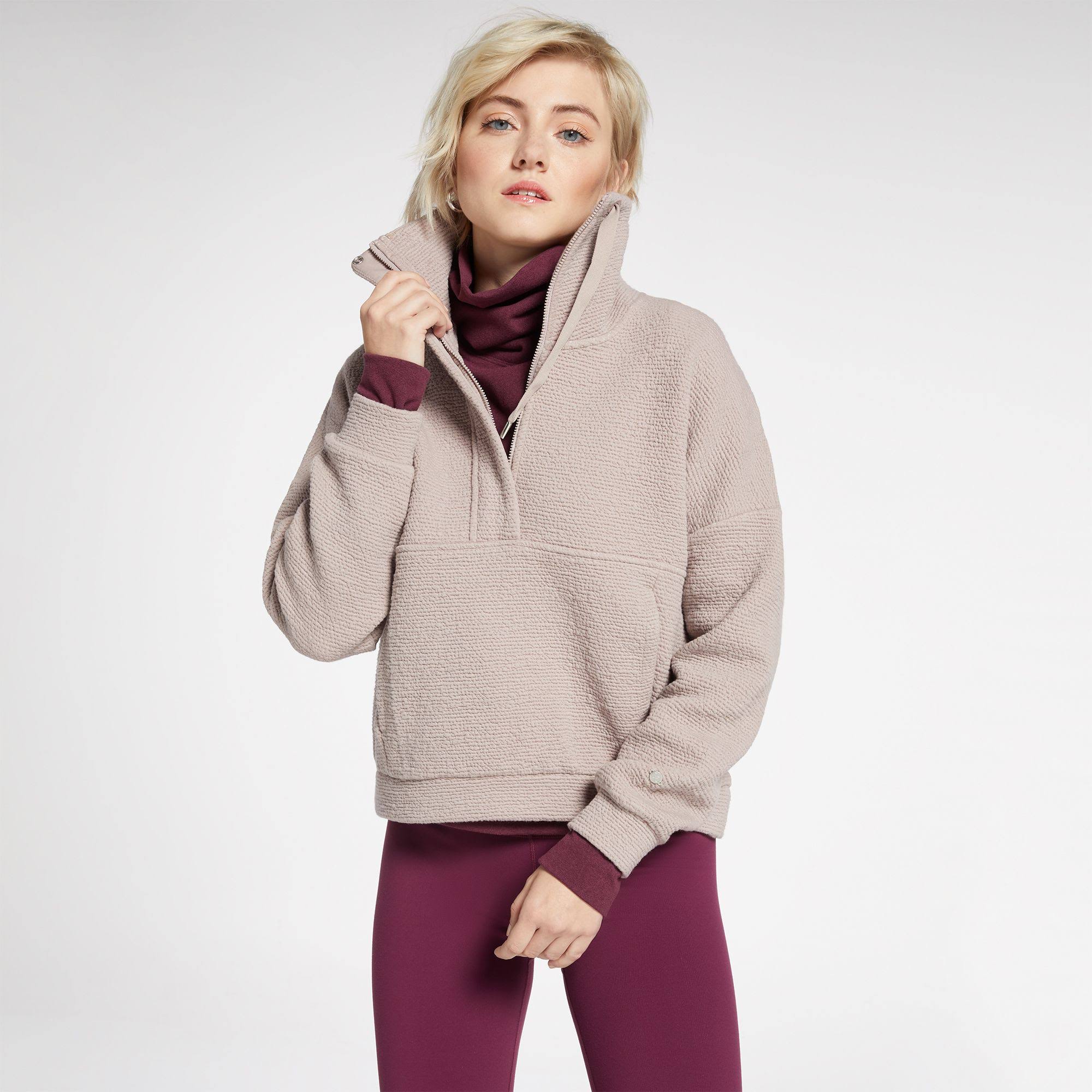 Calia Women's Cloud Zip Placket Sweatshirt, Xl, Smokey M0M9GPJG_DQAXO