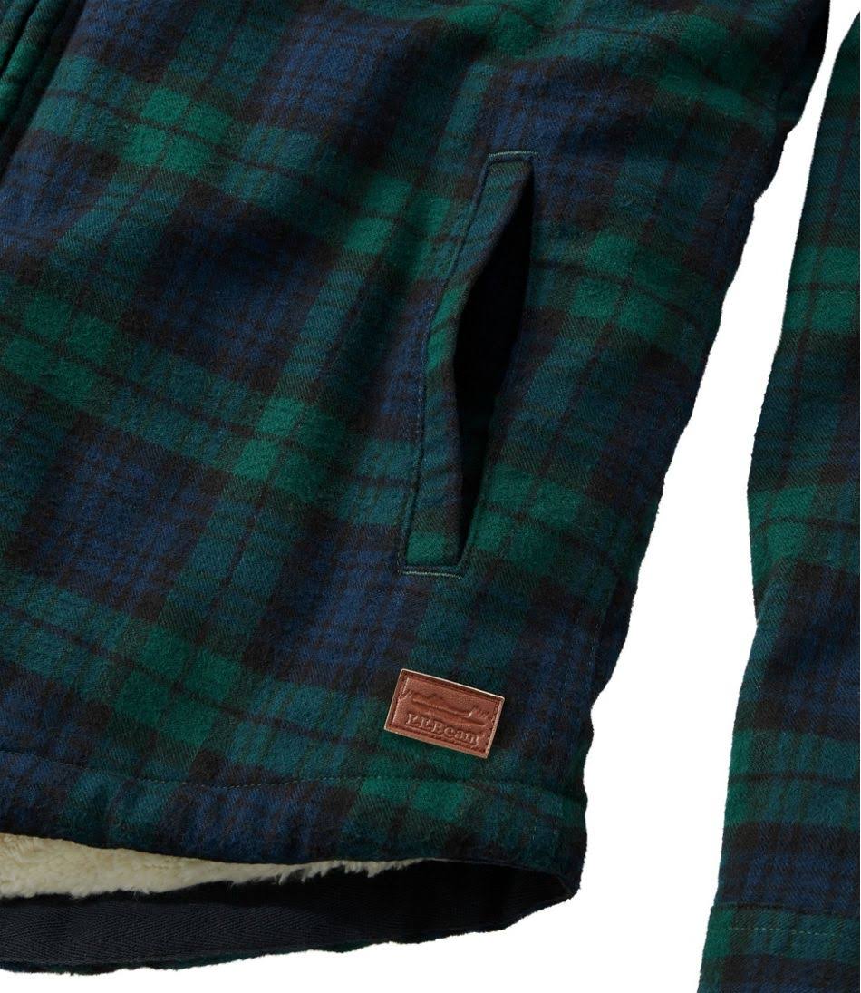 L.L.Bean Women's Scotch Plaid Sherpa Lined Zip Hoodie, Indigo Tartan / TB9MU7YL_7ILBC