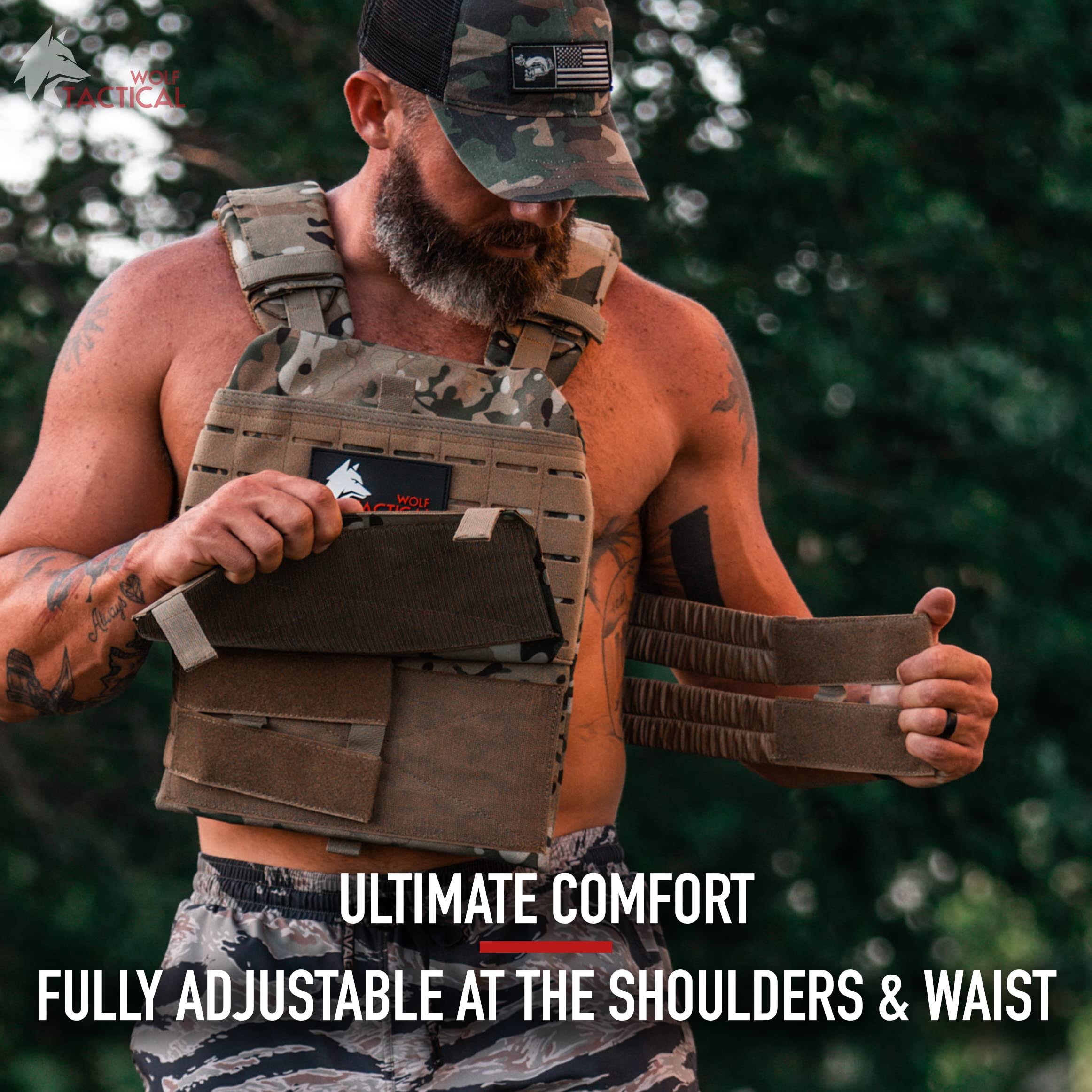 Wolf Tactical Adjustable Weighted Vest - Wods Strength And Endurance Training Fitness Workouts OSM0UVZB_UQFLL
