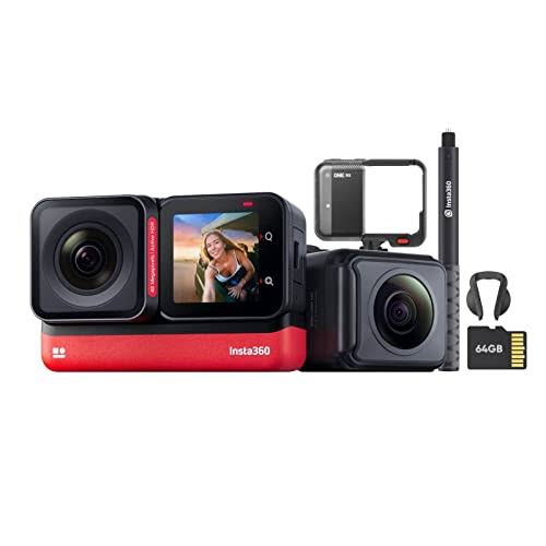 Insta360 One Rs Twin Edition – Waterproof 4k 60fps Action Camera & 5.7k 360 Camera With Interchangeable Lenses, Stabilization, 48mp Photo, PVKFWCEV_ANCO4