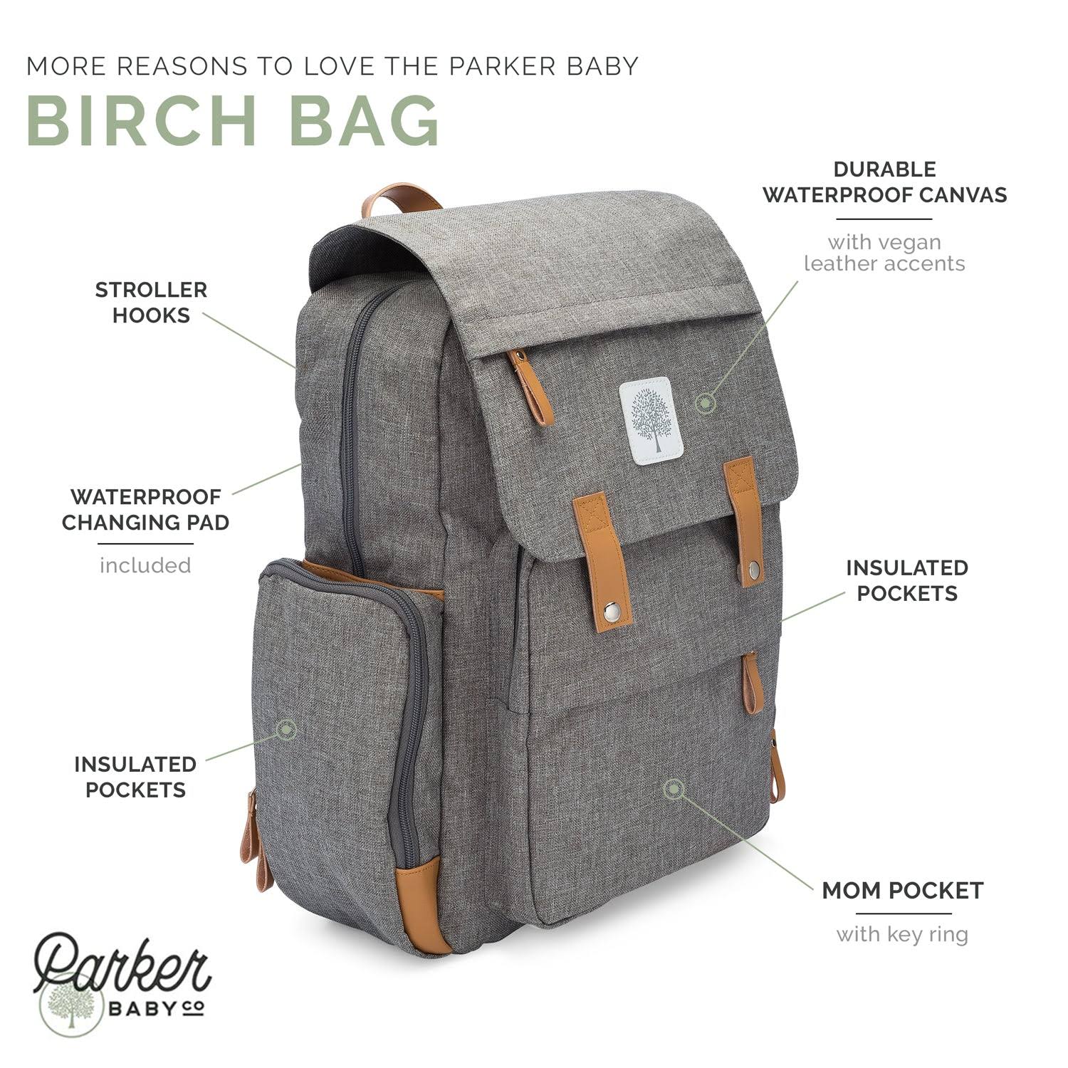 Parker Baby Co. Large Diaper Backpack Birch Bag - O9BN3GTZ_3G80R
