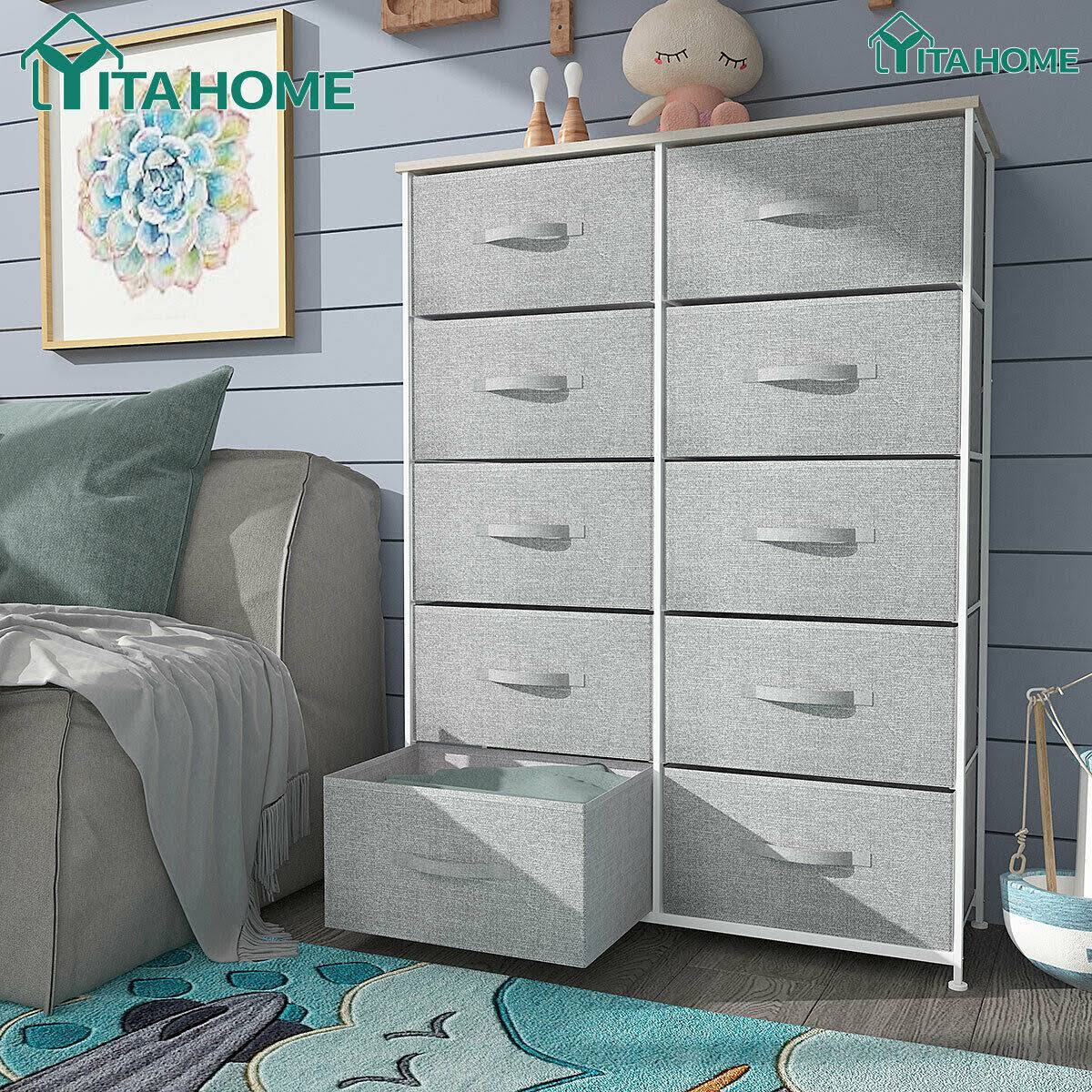Yitahome 10 Drawer Dresser Home Unit Shelf Storage Closet Chest Organizer OXQ6NRP9_CI6XG