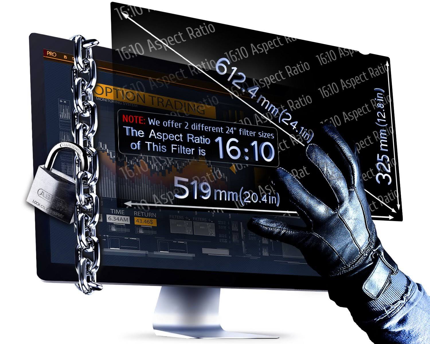 24 Inch 16:10 Aspect Ratio Computer Privacy Screen Filter For Widescreen UTO7HEWL_UFLWN