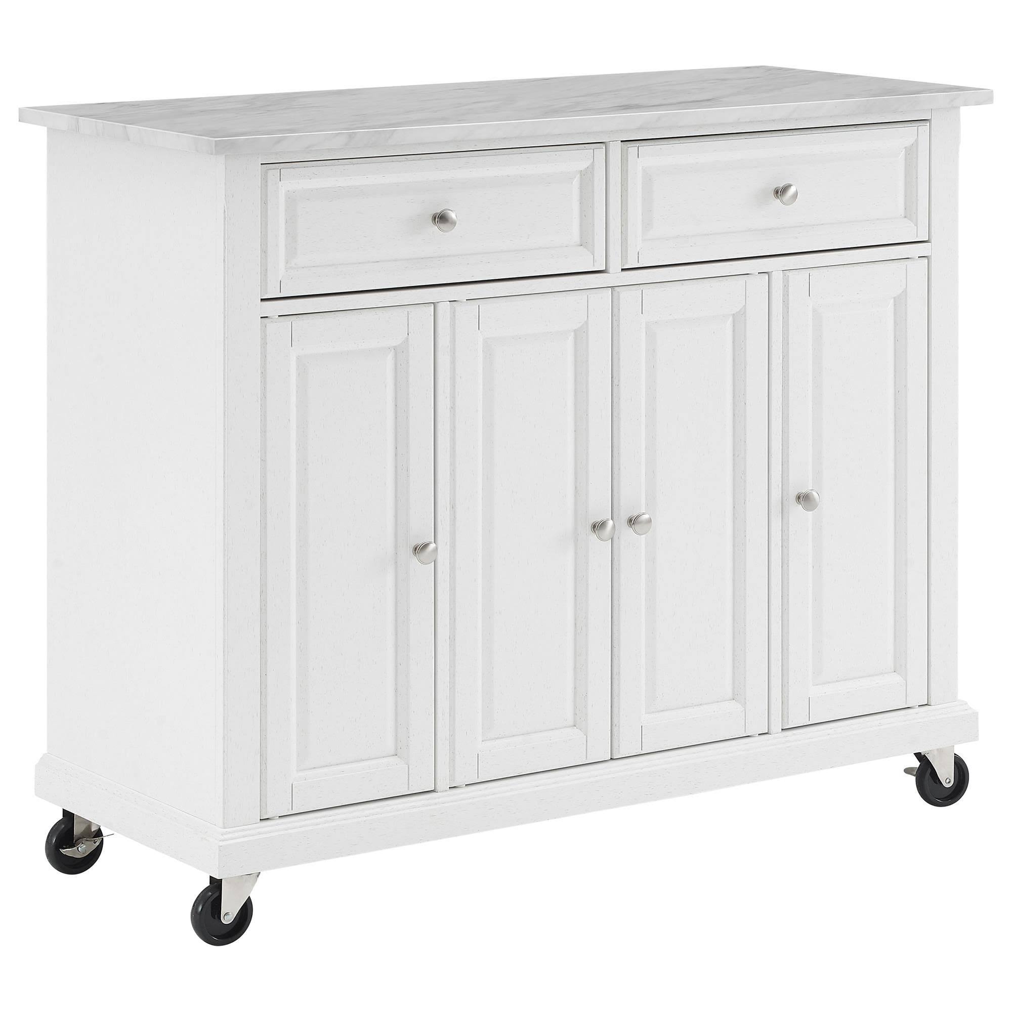 Crosley Avery Kitchen Island/Cart Distressed White/White QH6FJ1WA_K82NA