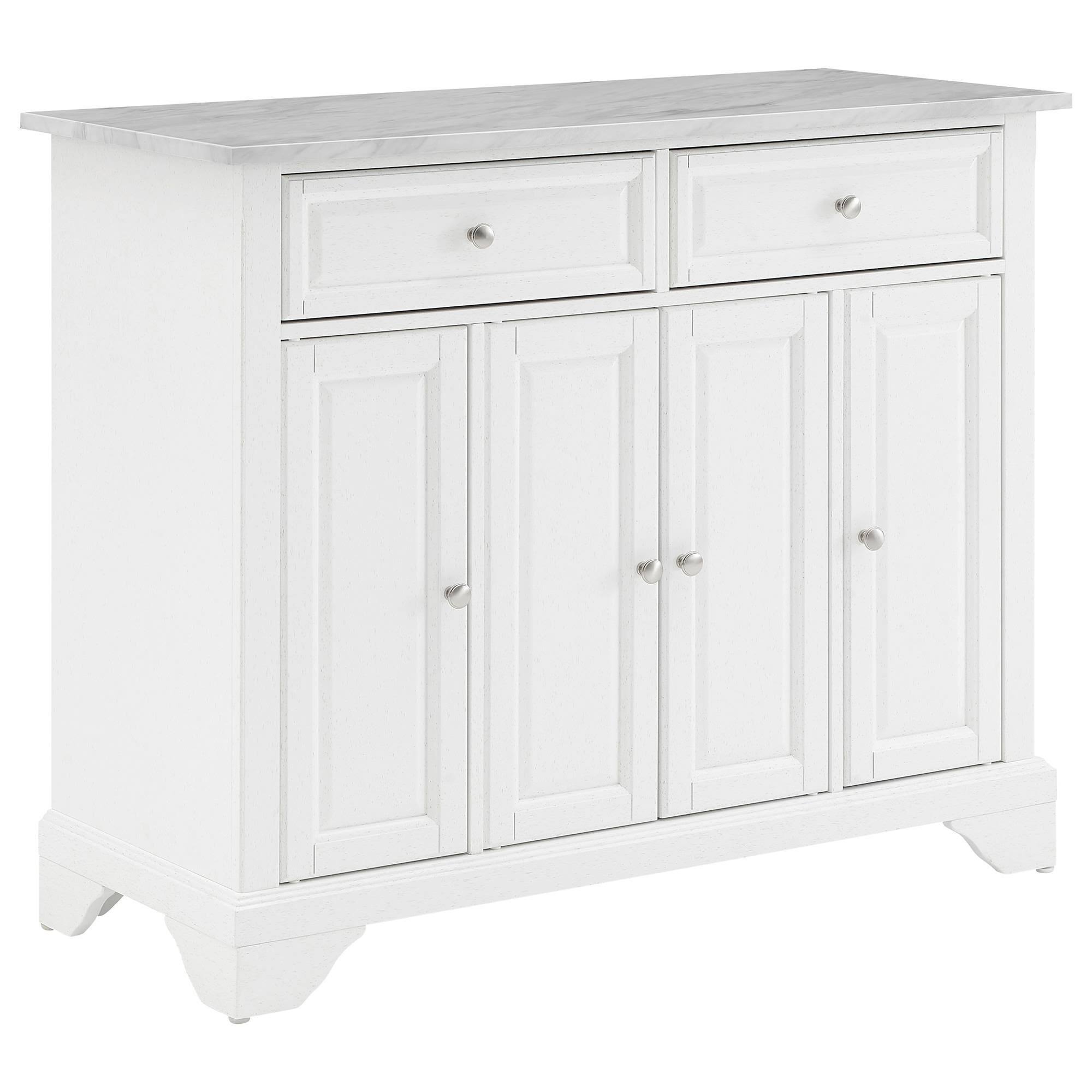 Crosley Avery Kitchen Island/Cart Distressed White/White QH6FJ1WA_K82NA