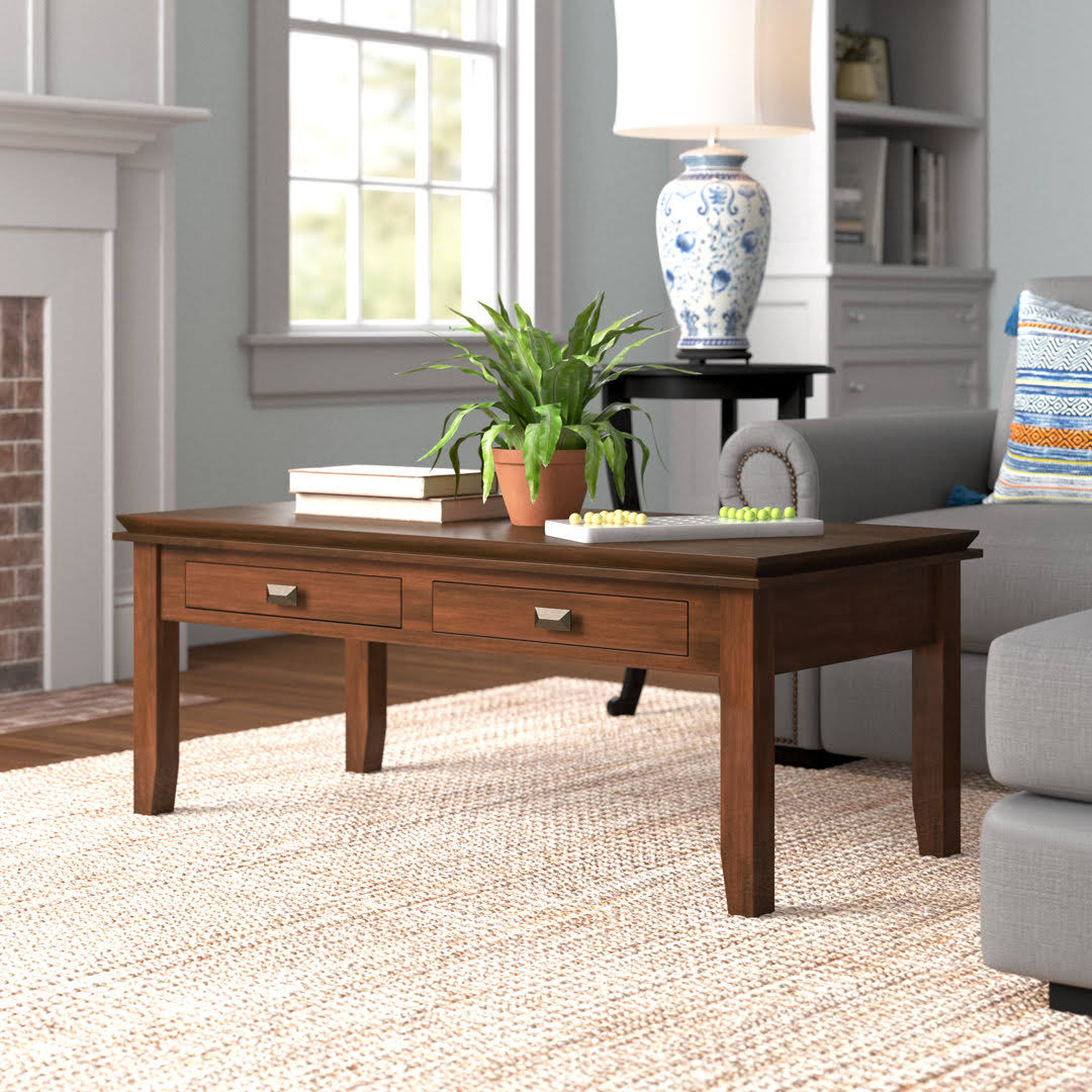 Amarissa Solid Wood Coffee Table With Storage Lark Manor Color: Russet RQGTM1WZ_LEVXD