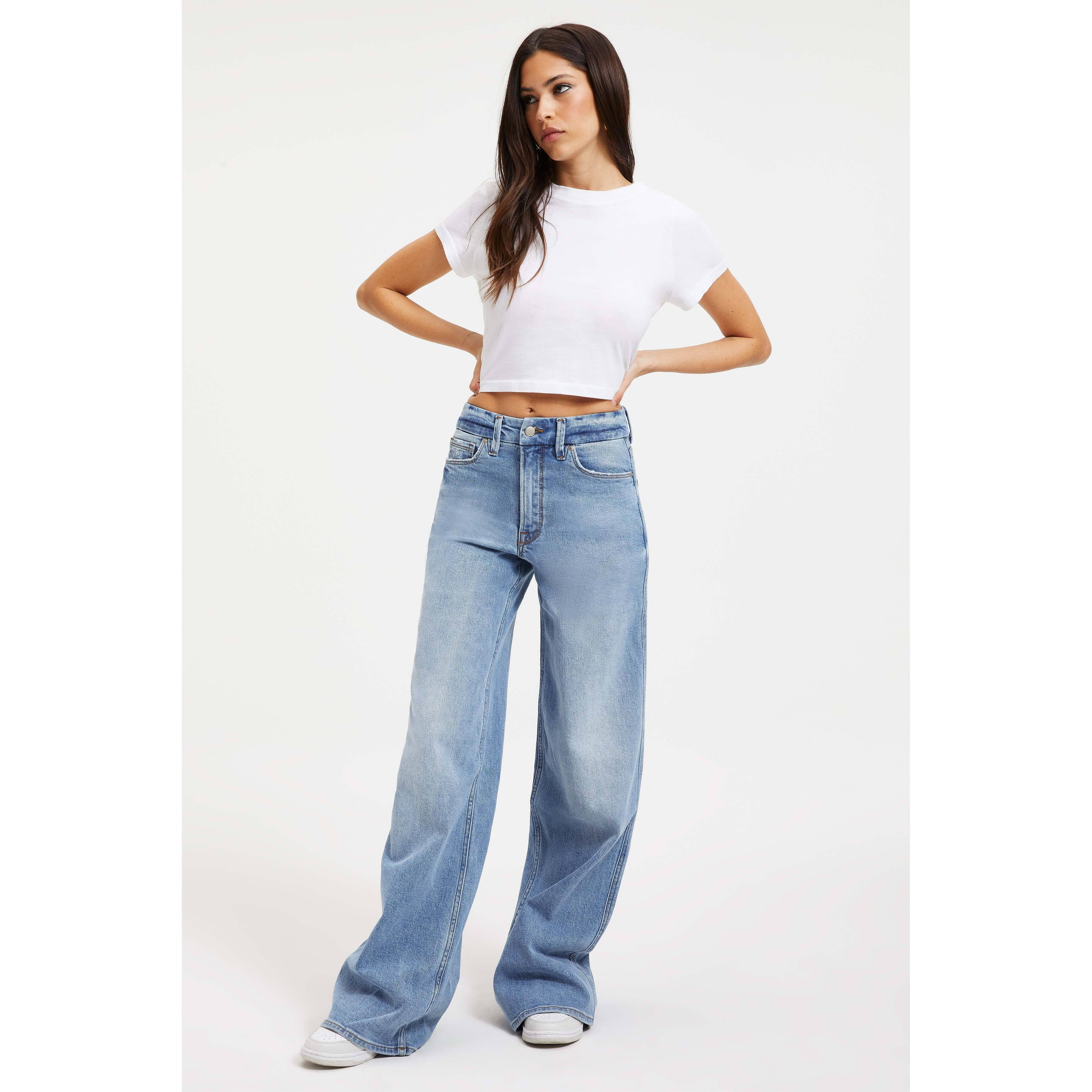 Good American Good Skate Wide Leg Jeans In Indigo208 At ZKW2V22V_8STI6