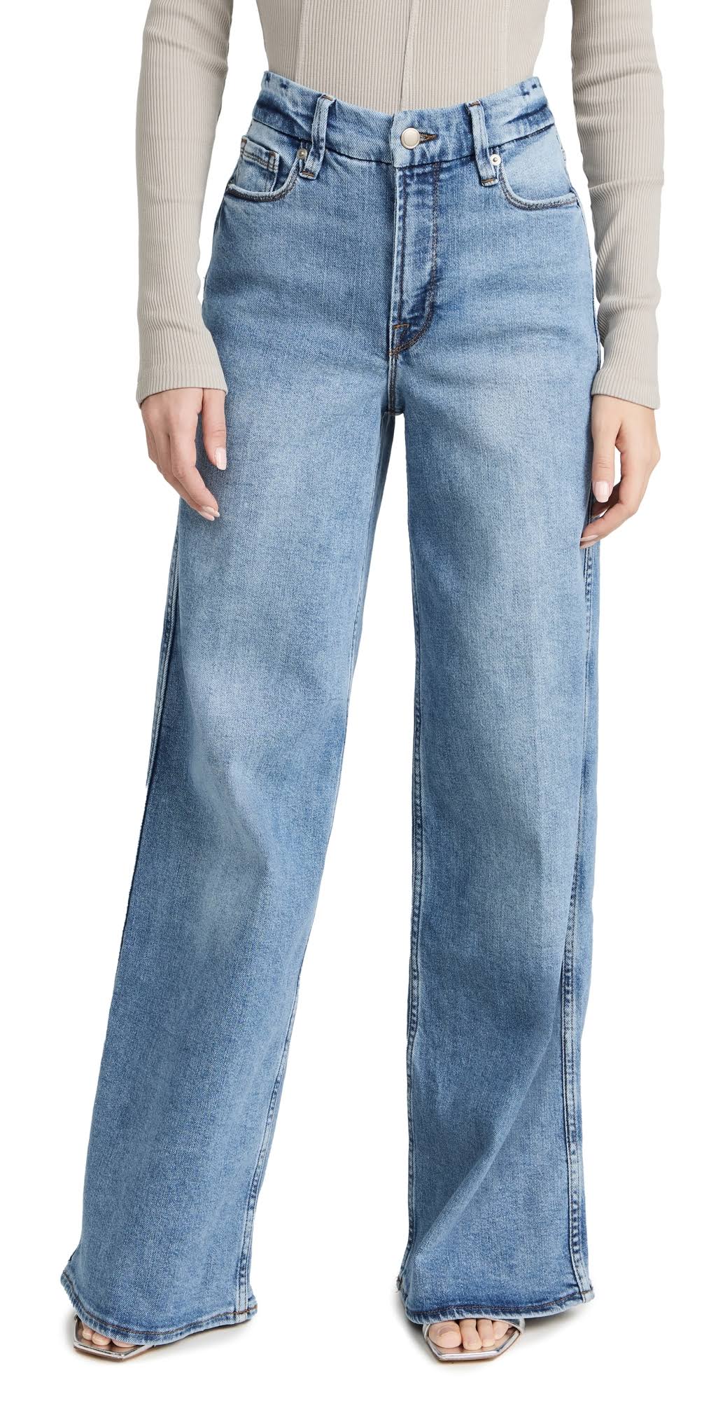Good American Good Skate Wide Leg Jeans In Indigo208 At ZKW2V22V_8STI6