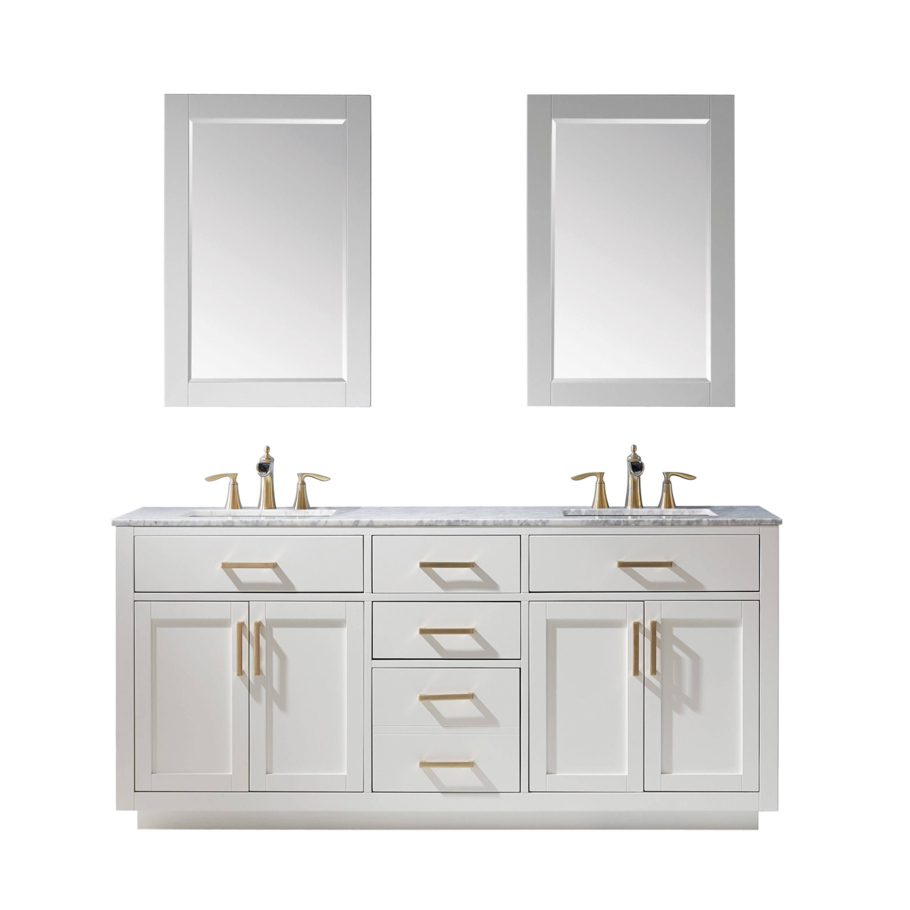Altair Ivy 60 Double Bathroom Vanity Set In Royal Blue And Carrara White Marble Countertop Without WN2QUIXE_MGSU9