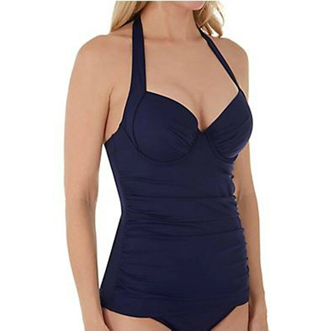 Tommy Bahama Pearl Solids Underwire Tankini Top, Navy, Small C-HAJRY9LM_SQRPO