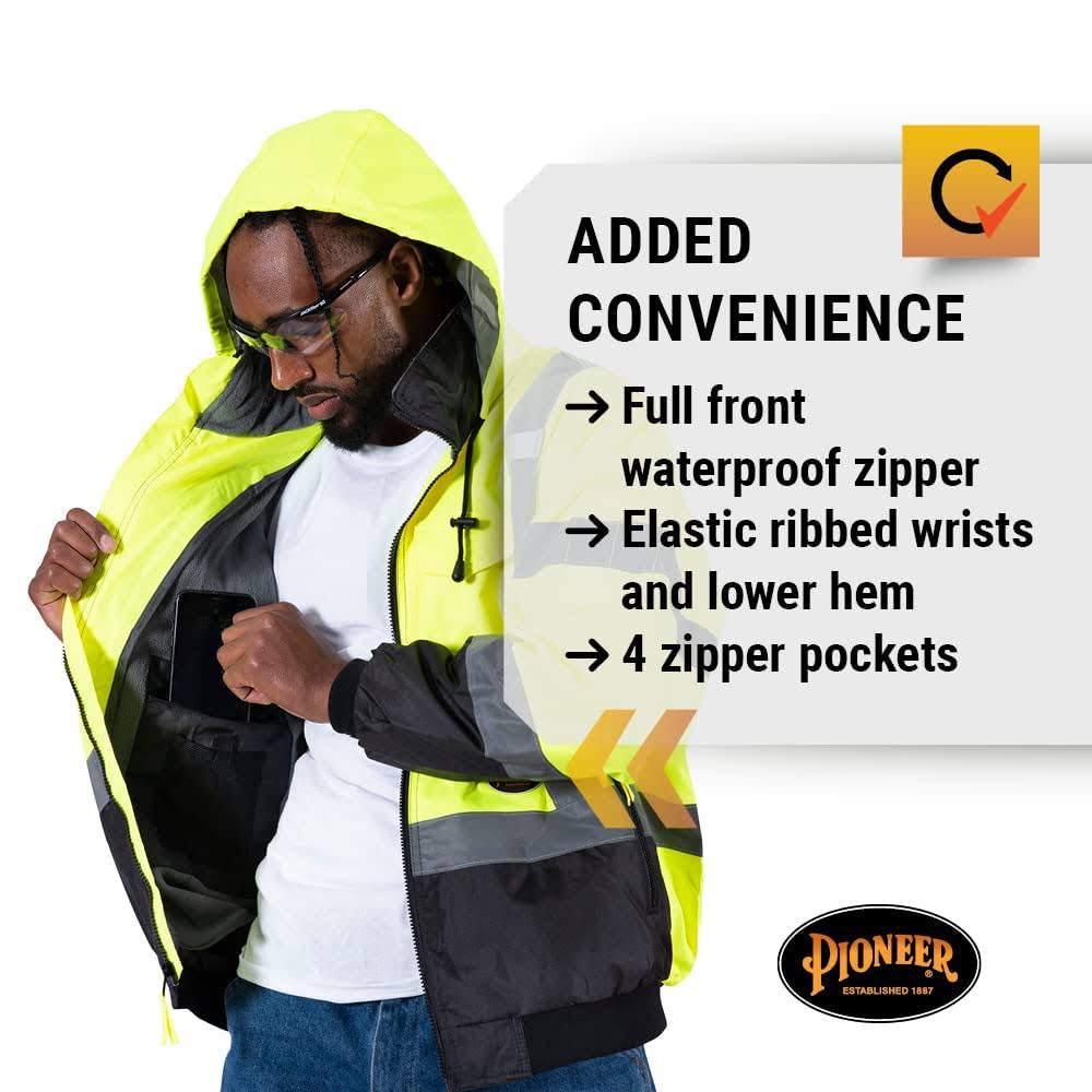 Pioneer Safety V1210160u-M - Hi Vis Heated Bomber Jacket Yellow, OMFCXXVO_9P1RM