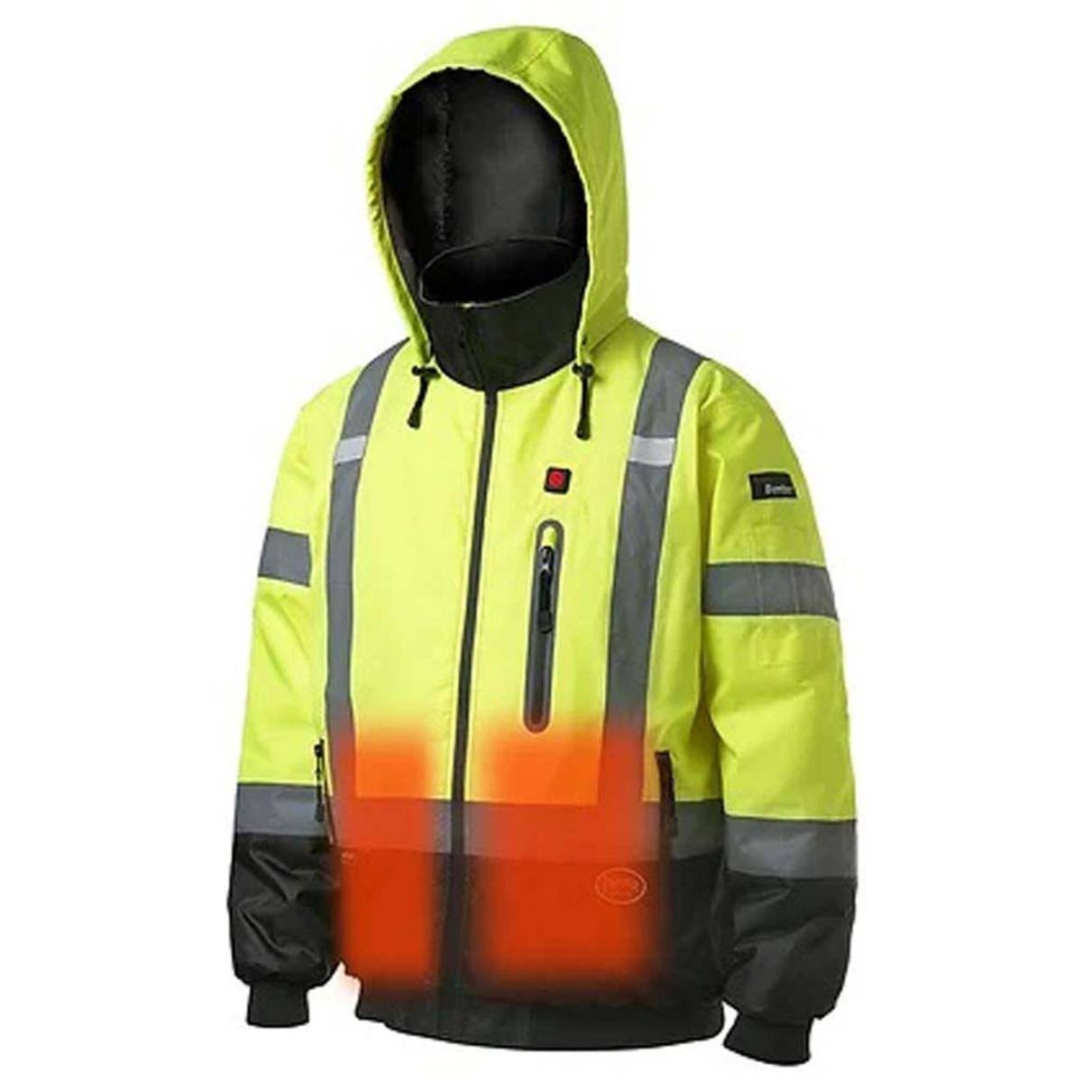 Pioneer Safety V1210160u-M - Hi Vis Heated Bomber Jacket Yellow, OMFCXXVO_9P1RM