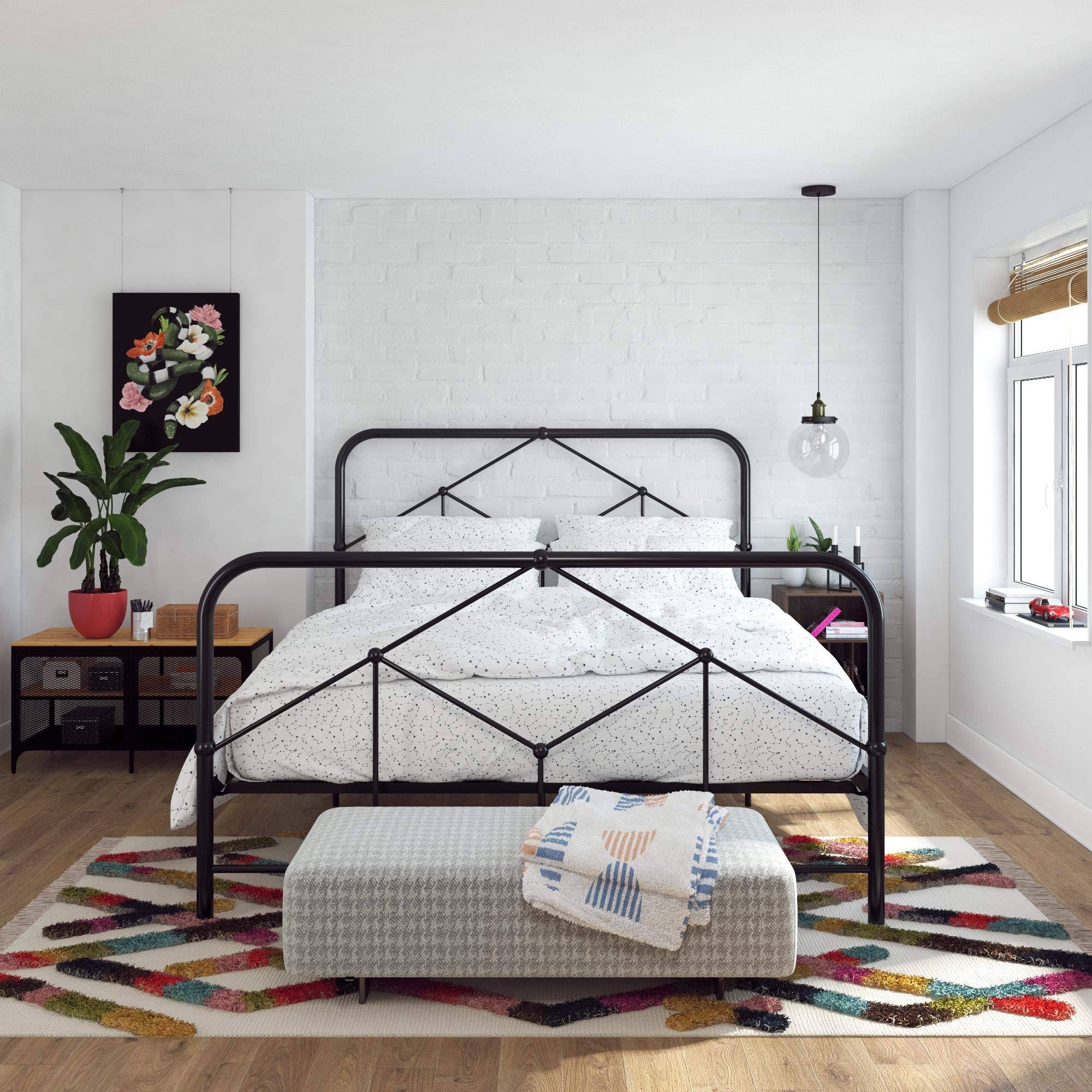 Novogratz Francis Farmhouse Black Metal Full Bed IBUI5VDK_CWS95