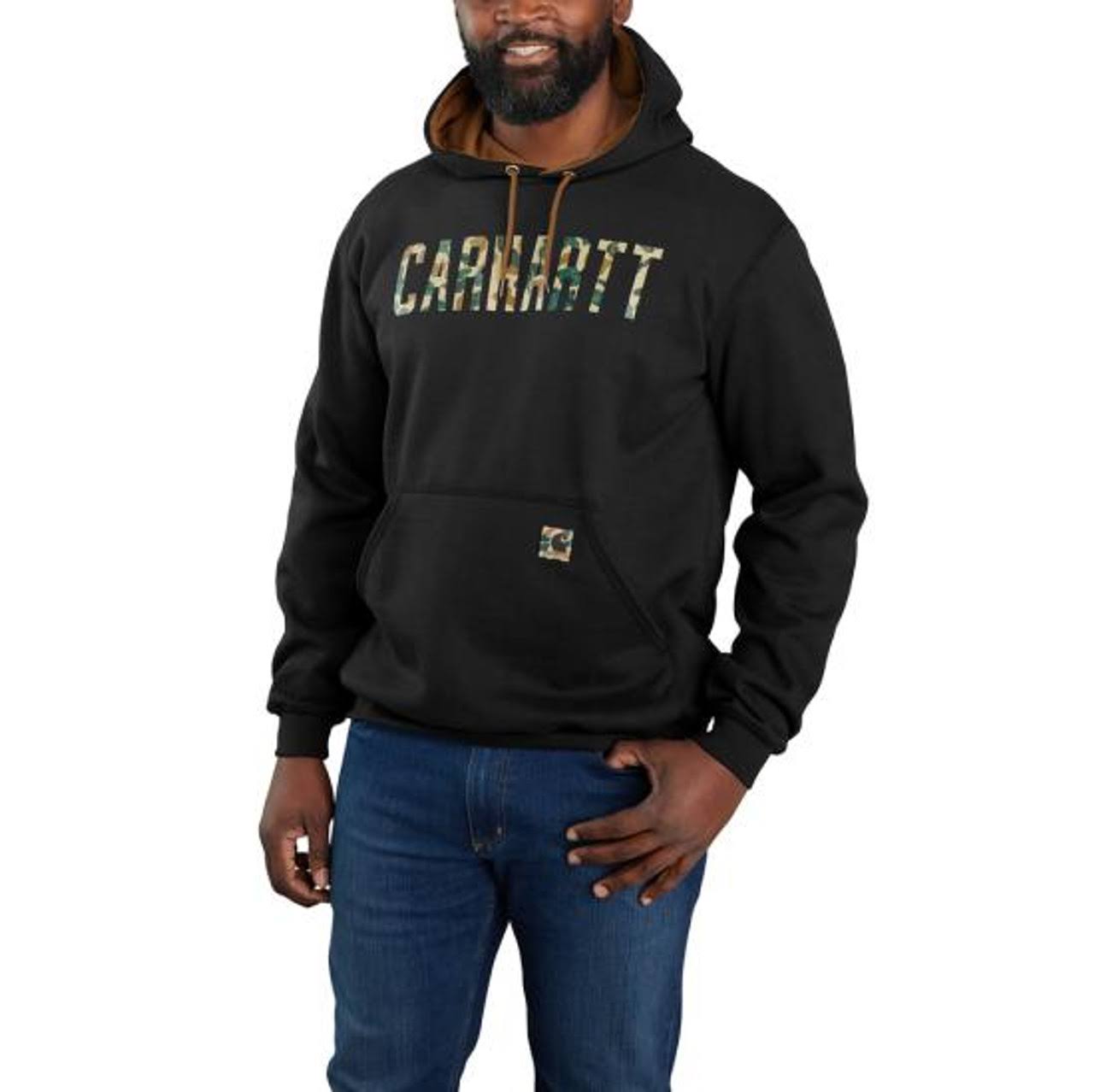 Carhartt Men's Loose Fit Midweight Camo Logo Graphic Sweatshirt - Black - NS0A8KV9_OJ51E