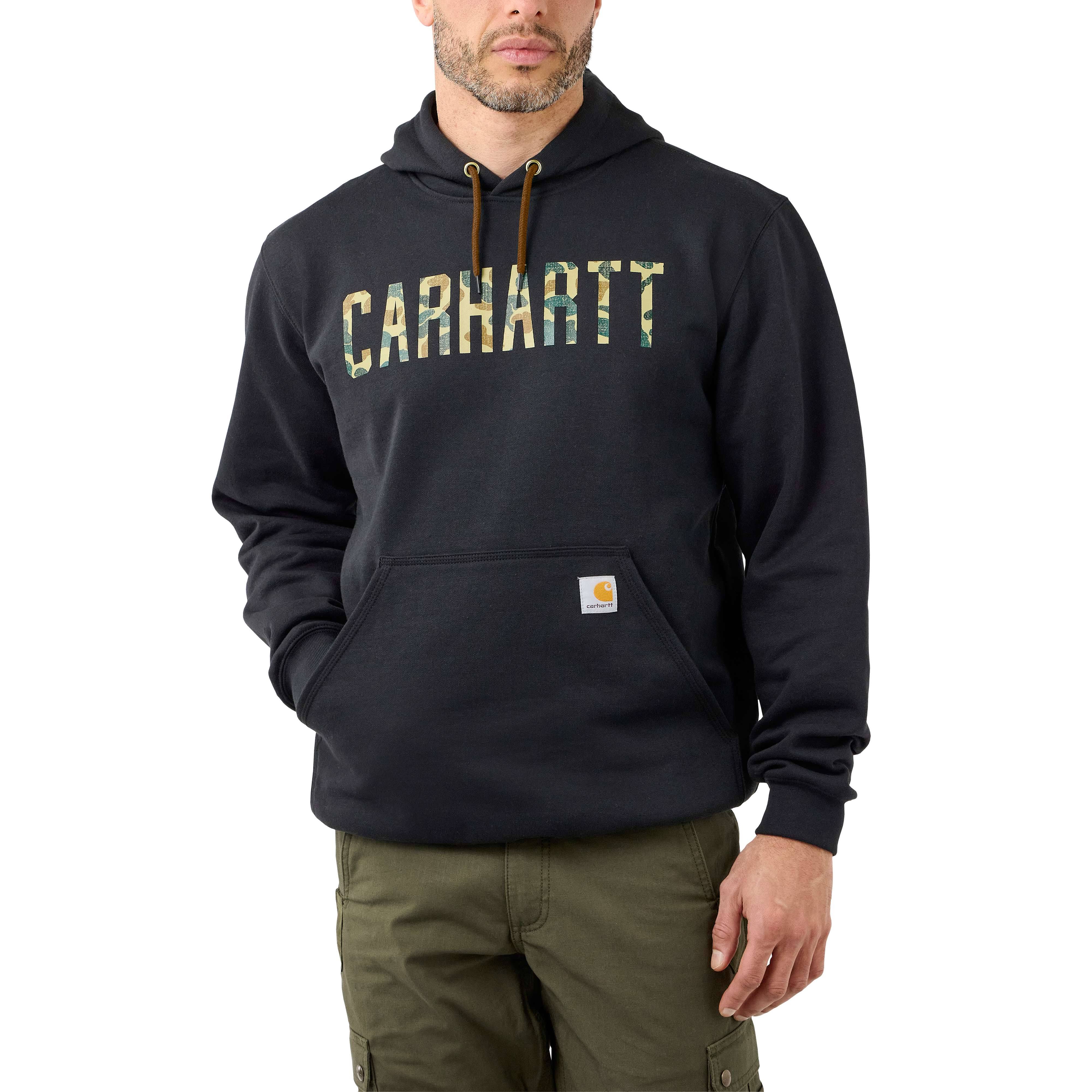 Carhartt Men's Loose Fit Midweight Camo Logo Graphic Sweatshirt - Black - NS0A8KV9_OJ51E