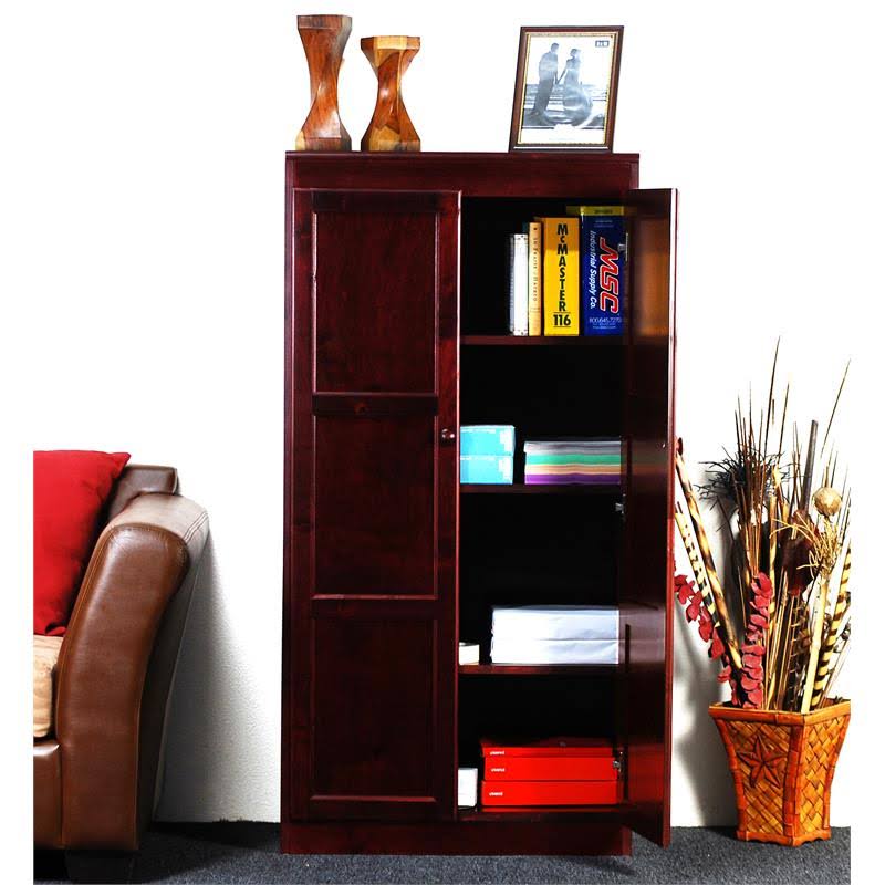 Concepts In Wood Multi-Use Storage Cabinet, 4 Shelves, Cherry FTV1PJHD_8VFDR