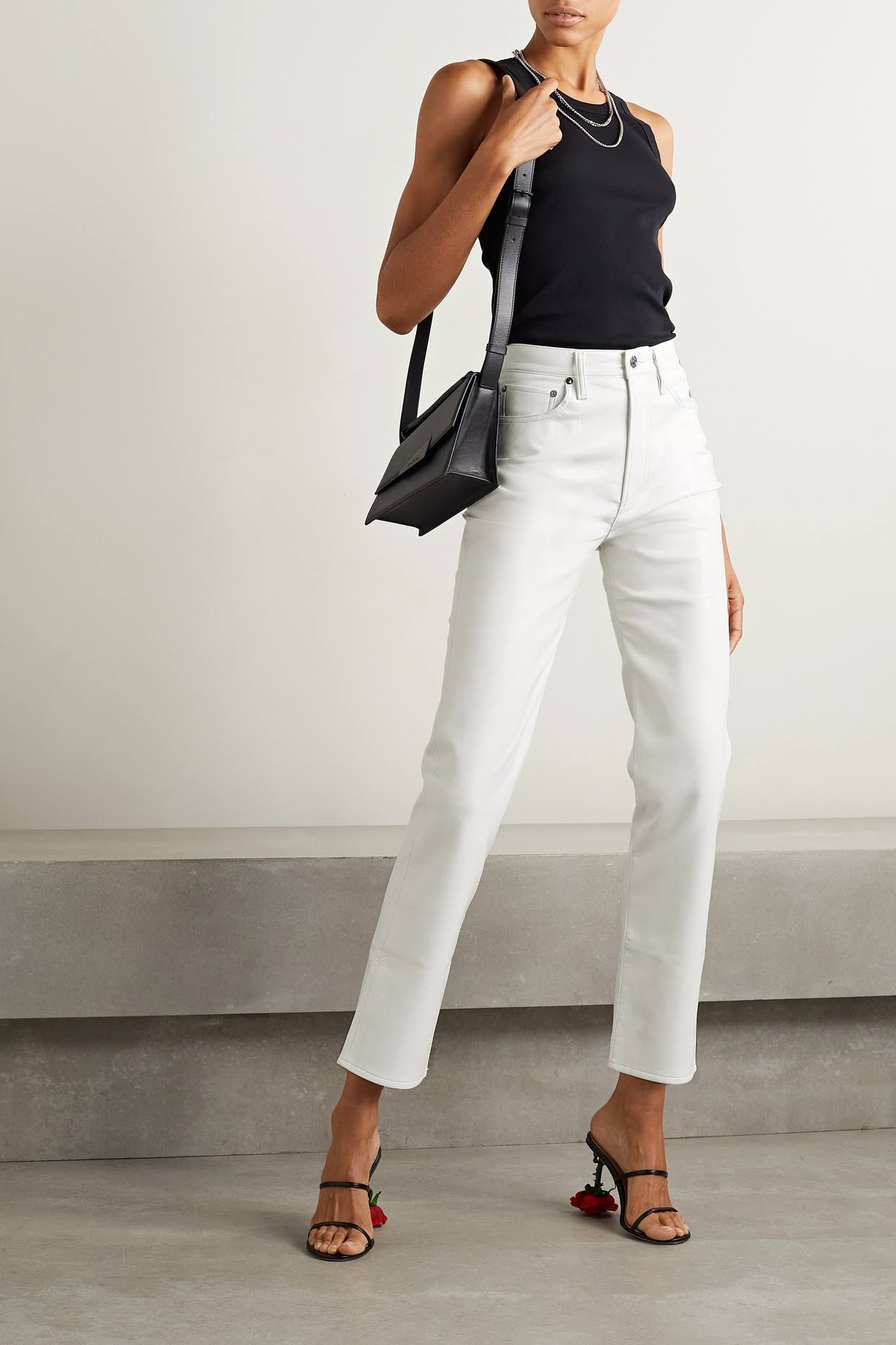 Agolde White Recycled Leather 90s Pinch Waist VPCCTOYL_RD6HX