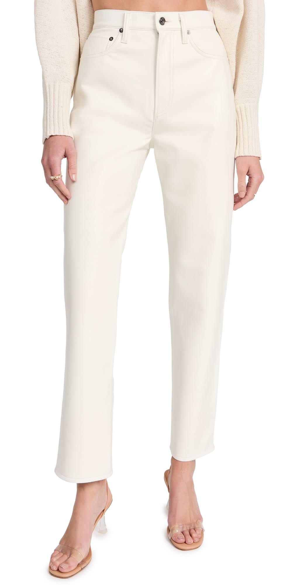 Agolde White Recycled Leather 90s Pinch Waist VPCCTOYL_RD6HX