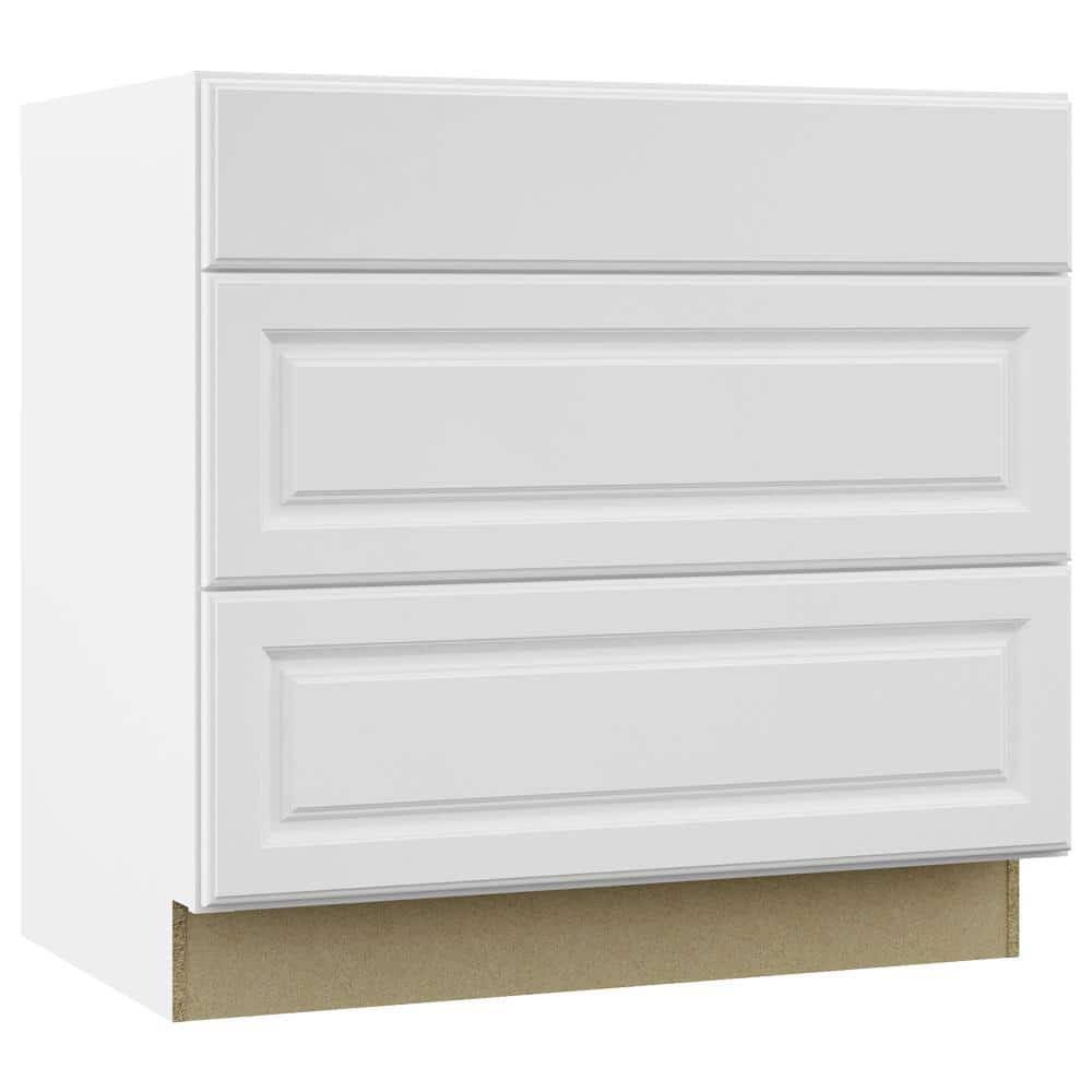Hampton Bay Kdb36-Sw Assembled 36x34.5x24 In. Pots And Pans Drawer Base Kitchen Cabinet In Satin 8DT6V9NX_L3N6T