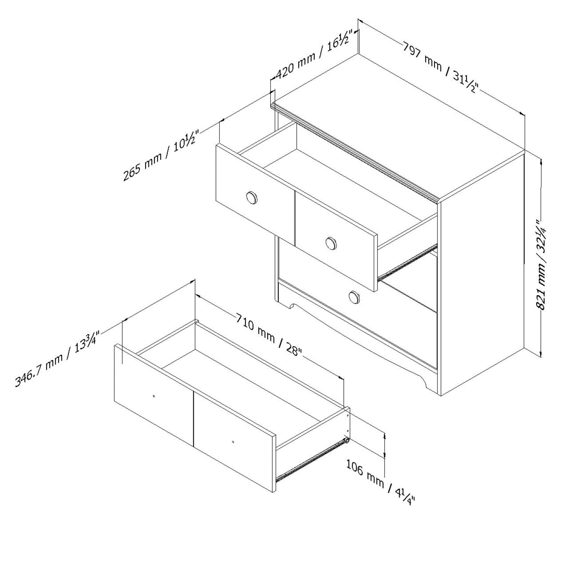 South Shore Little Jewel 3-Drawer Chest - Pure SCDRN03B_PTESV