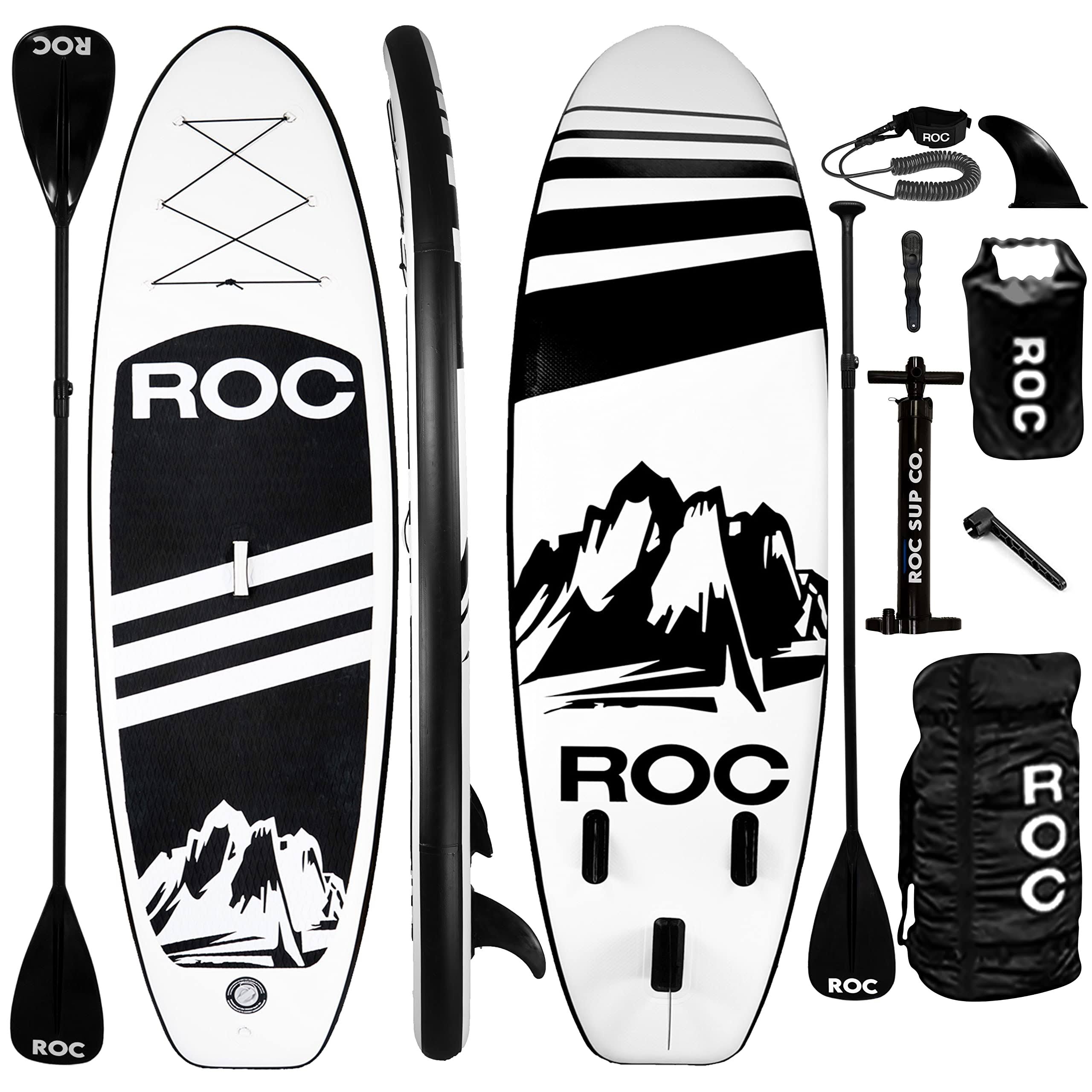 Roc Inflatable Stand Up Paddle Boards With Premium Sup Paddle Board Accessories, Wide Stable Design, Non-Slip Comfort Deck For Youth & BBLPBZE5_YHODN