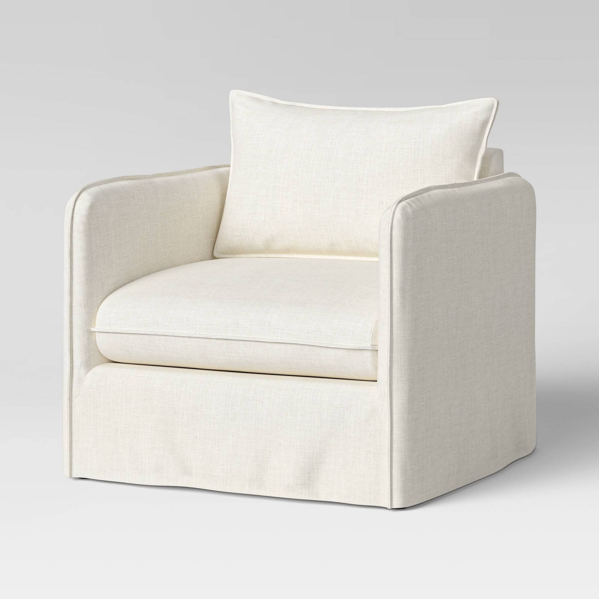 Berea Slouchy Lounge Chair With French Seams Linen - TYX1I11H_K78WV