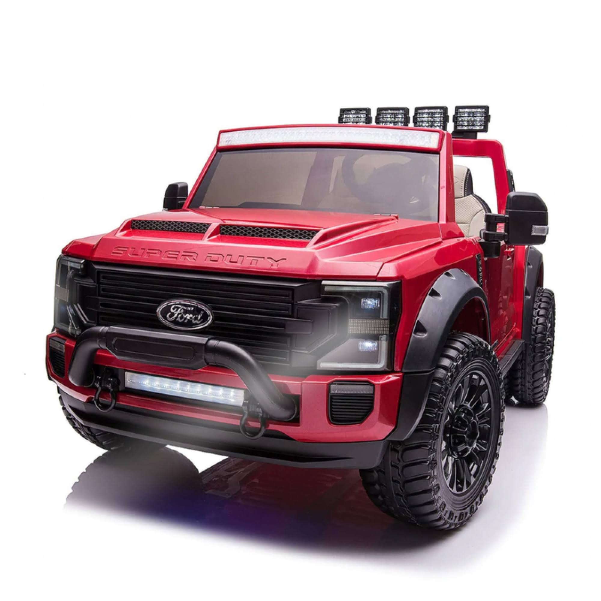 Ford F450 Two (2) Seater Ride On Kids Car 24v Truck W/ Remote, 3 Speeds, Leather Seat, Mp3 Music By Bluetooth, Fm Radio, Rubber Tires, Size: OWWXEBFA_Y9ATB