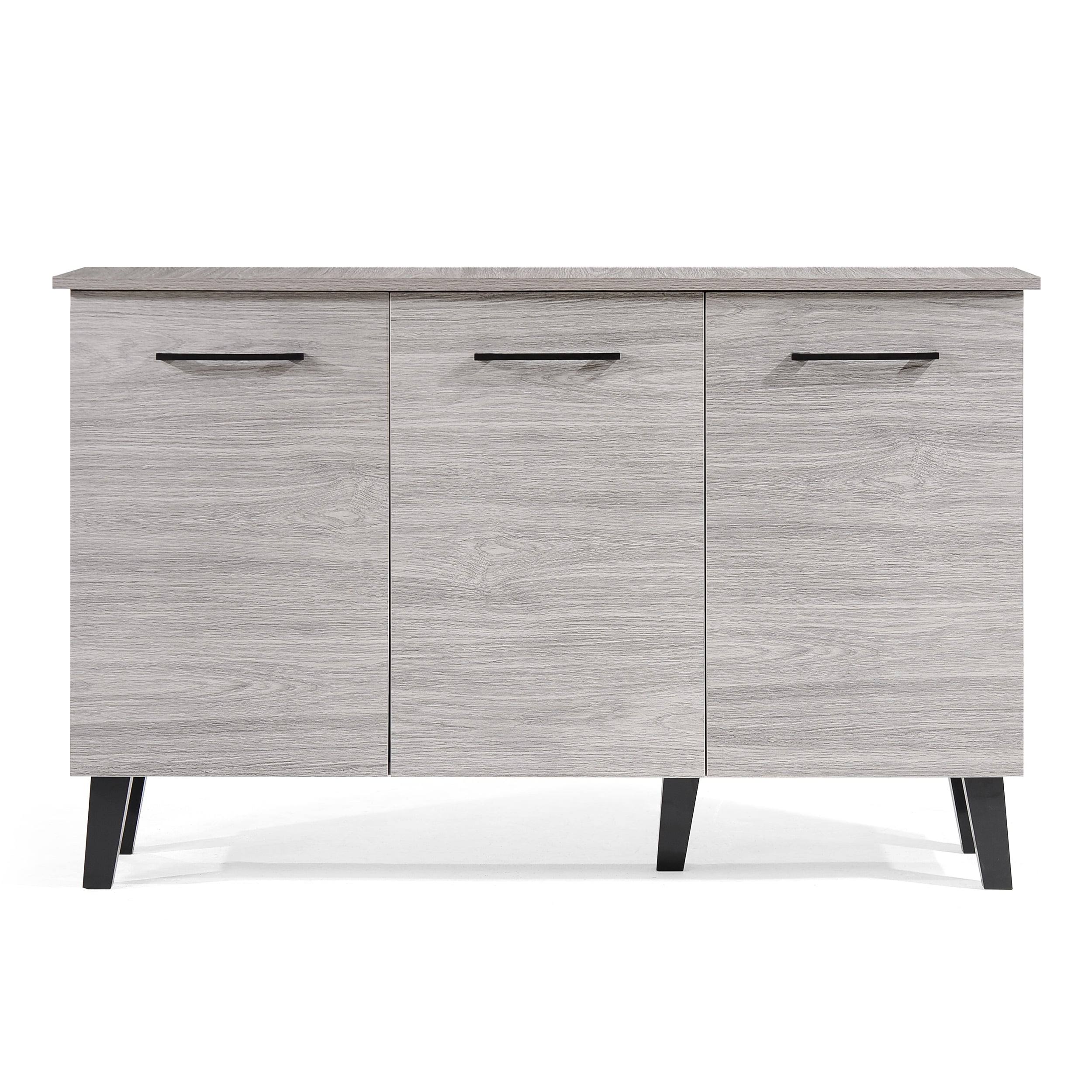 Noble House Taven Mid Century Modern Fiberboard Cabinet, Grey BVXKT6CF_FH5IT