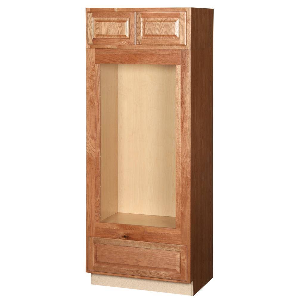 Hampton Bay Hampton Assembled 33x84x24 In. Double Oven Kitchen Cabinet In Medium VWAIM1ZJ_WCXSK