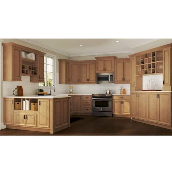 Hampton Bay Hampton Assembled 33x84x24 In. Double Oven Kitchen Cabinet In Medium VWAIM1ZJ_WCXSK