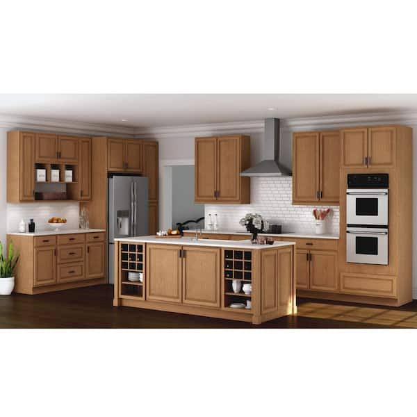 Hampton Bay Hampton Assembled 33x84x24 In. Double Oven Kitchen Cabinet In Medium VWAIM1ZJ_WCXSK