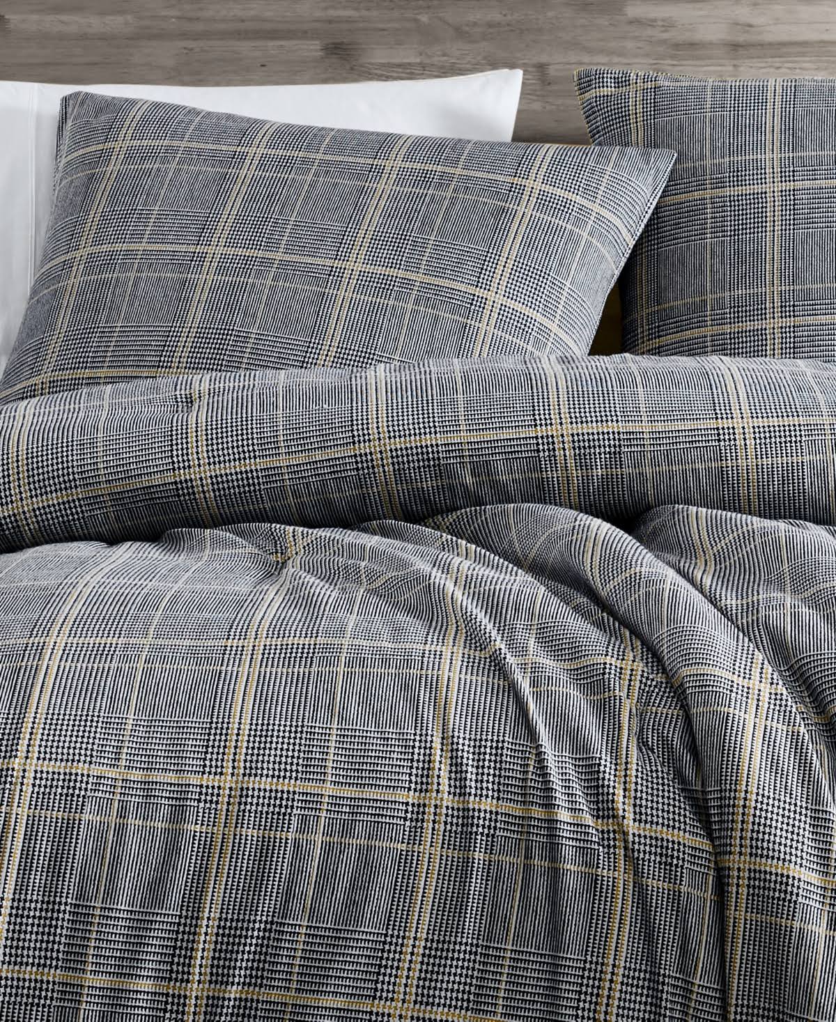 Kenneth Cole New York Sussex Cotton Flannel Comforter Set, Full/Queen - Khaki LETZYWUO_JT1JN