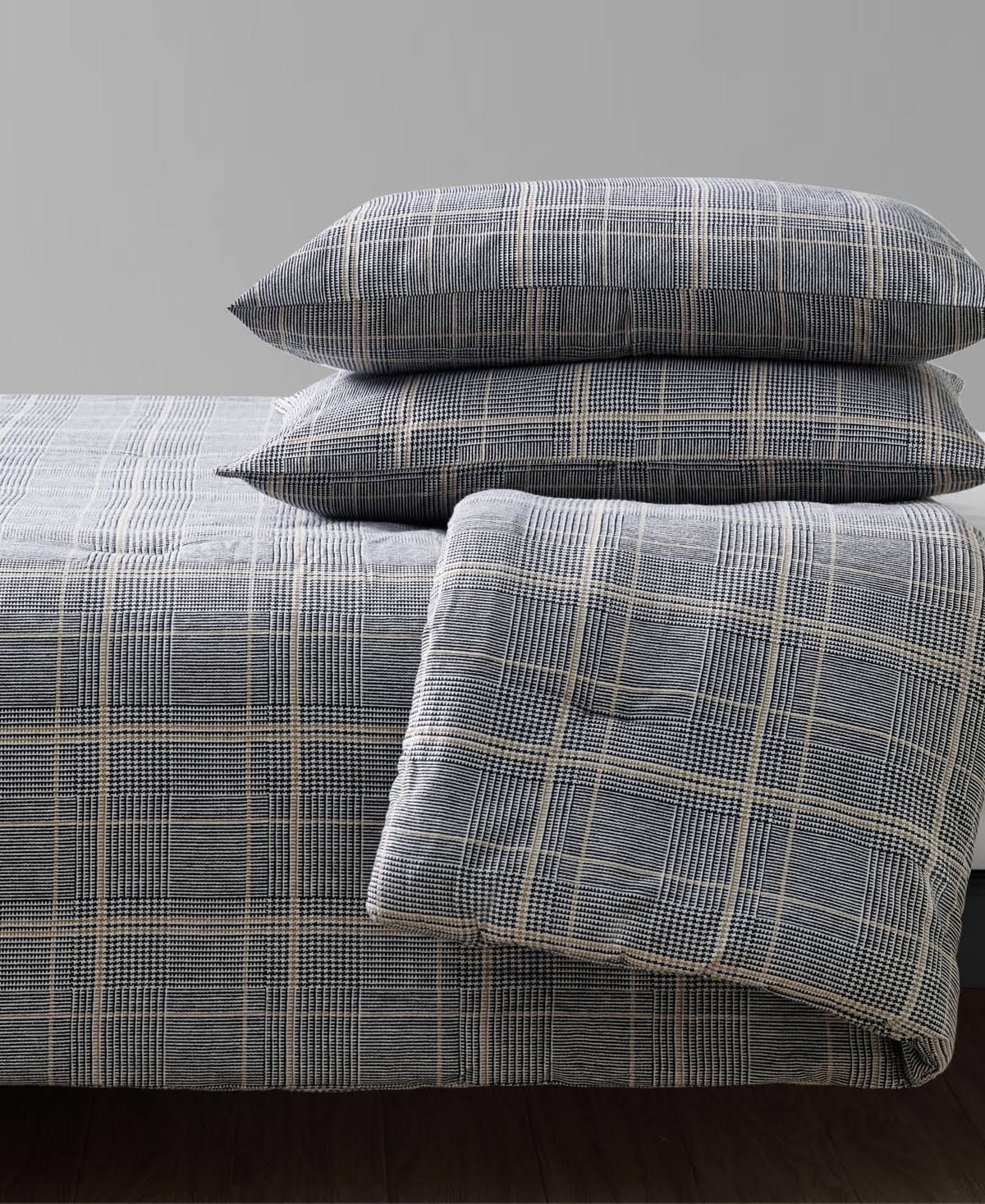 Kenneth Cole New York Sussex Cotton Flannel Comforter Set, Full/Queen - Khaki LETZYWUO_JT1JN