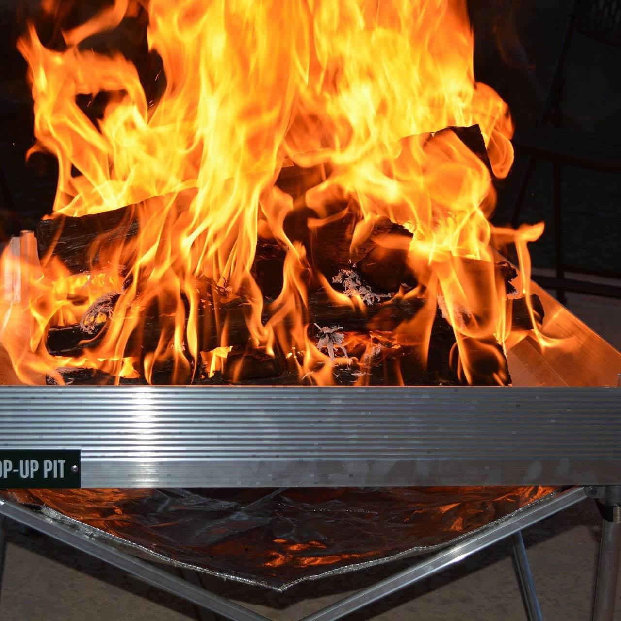 Fireside Outdoor Pop-Up Pit Base Kit Pit + Heat Shield Combo 7BOYECEA_LFEG1
