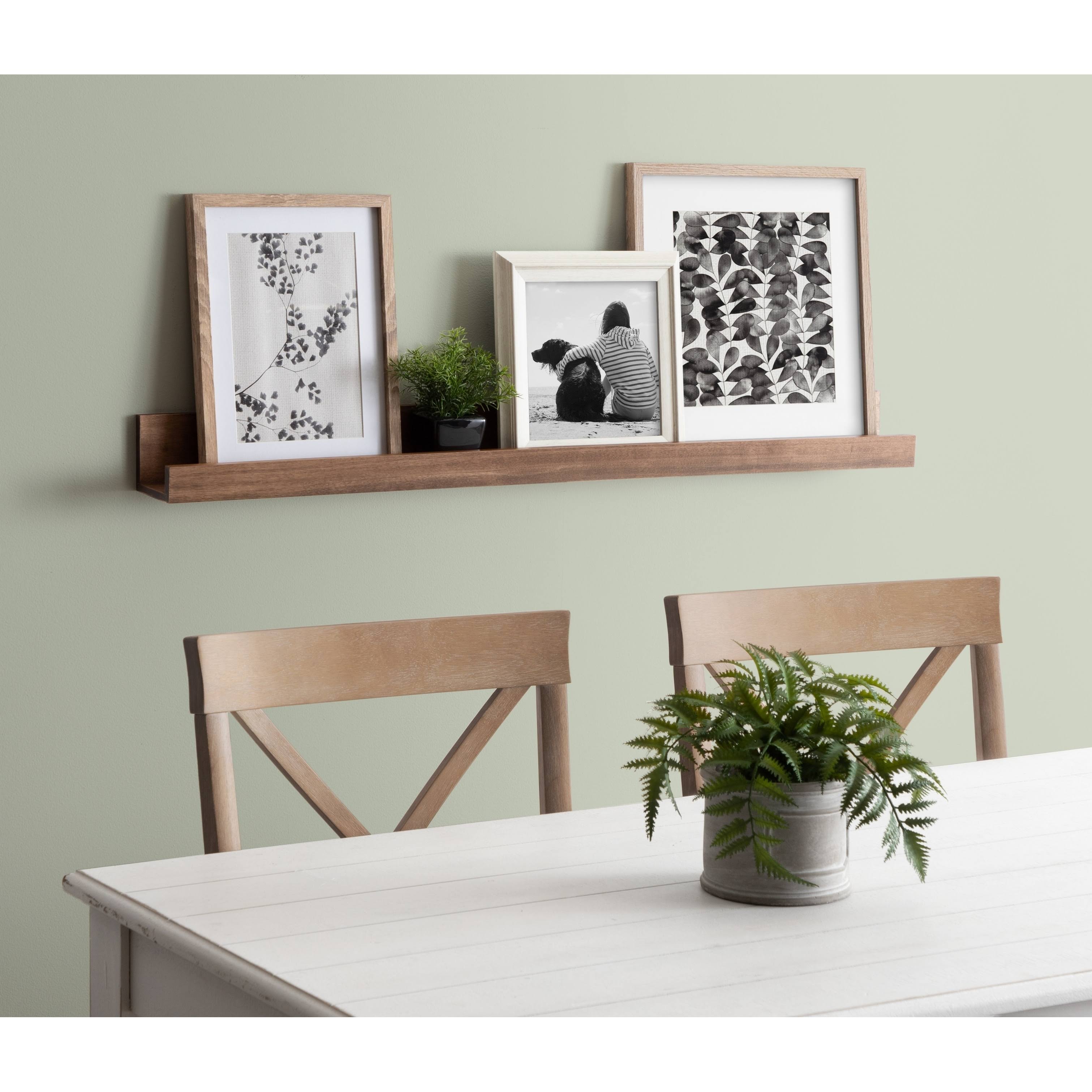 Kate And Laurel Levie Wooden Picture Ledge Wall Shelf - Rustic Brown - 42 F4MLSKGC_VJRBD