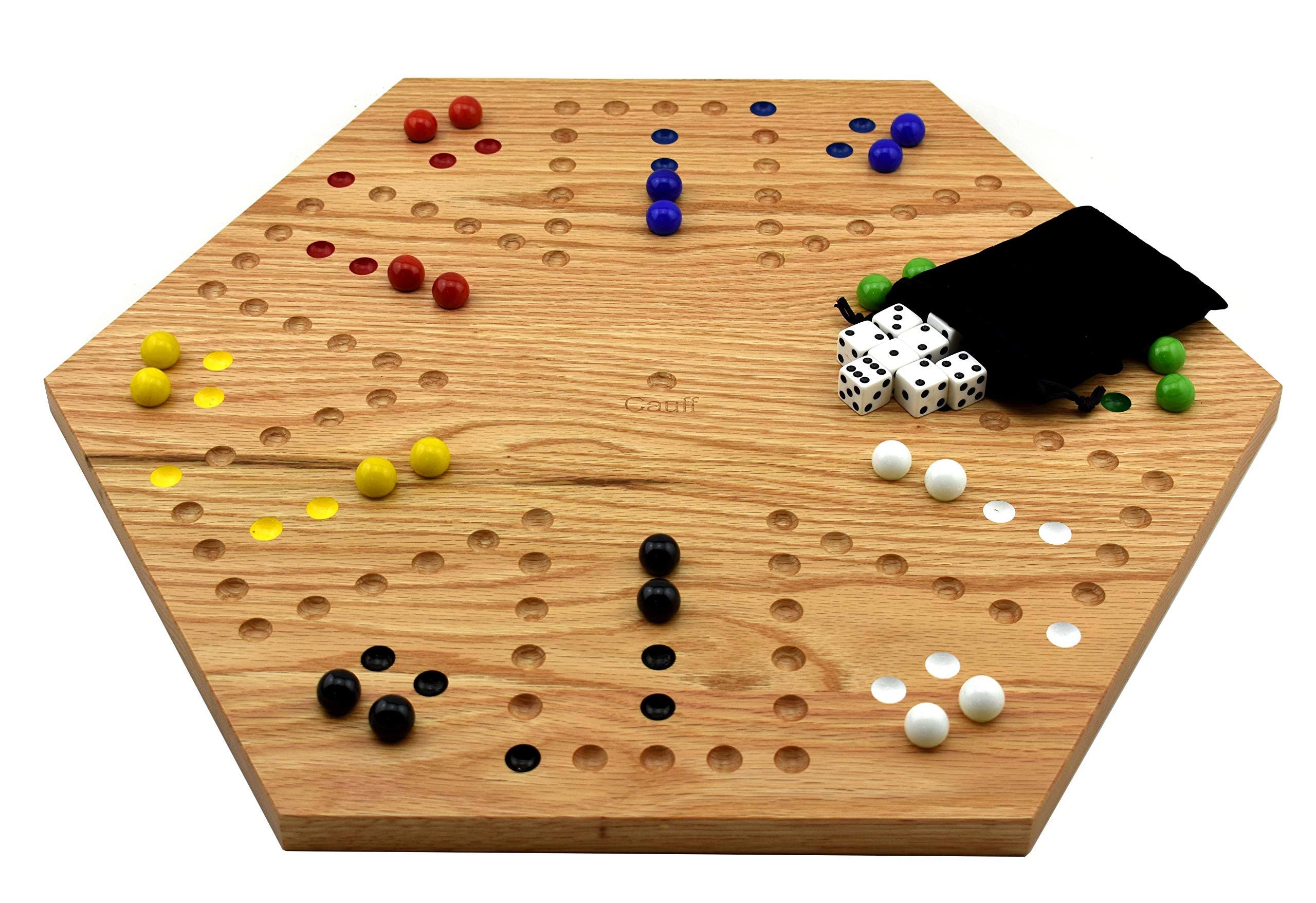 Cauff Solid Oak Double Sided Aggravation Marble Board Game Hand Painted 16 ZWVF0KBQ_4JFYC