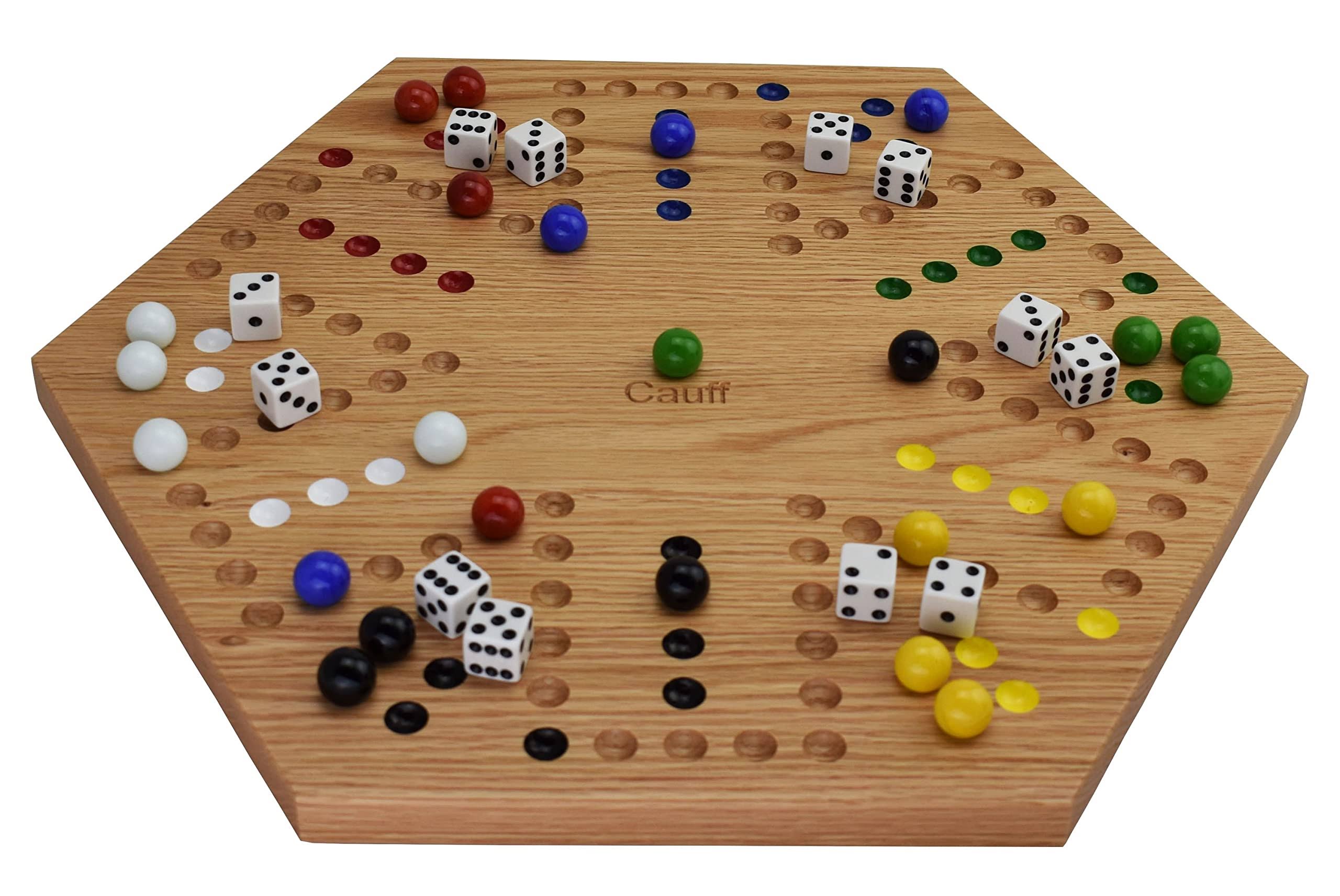Cauff Solid Oak Double Sided Aggravation Marble Board Game Hand Painted 16 ZWVF0KBQ_4JFYC