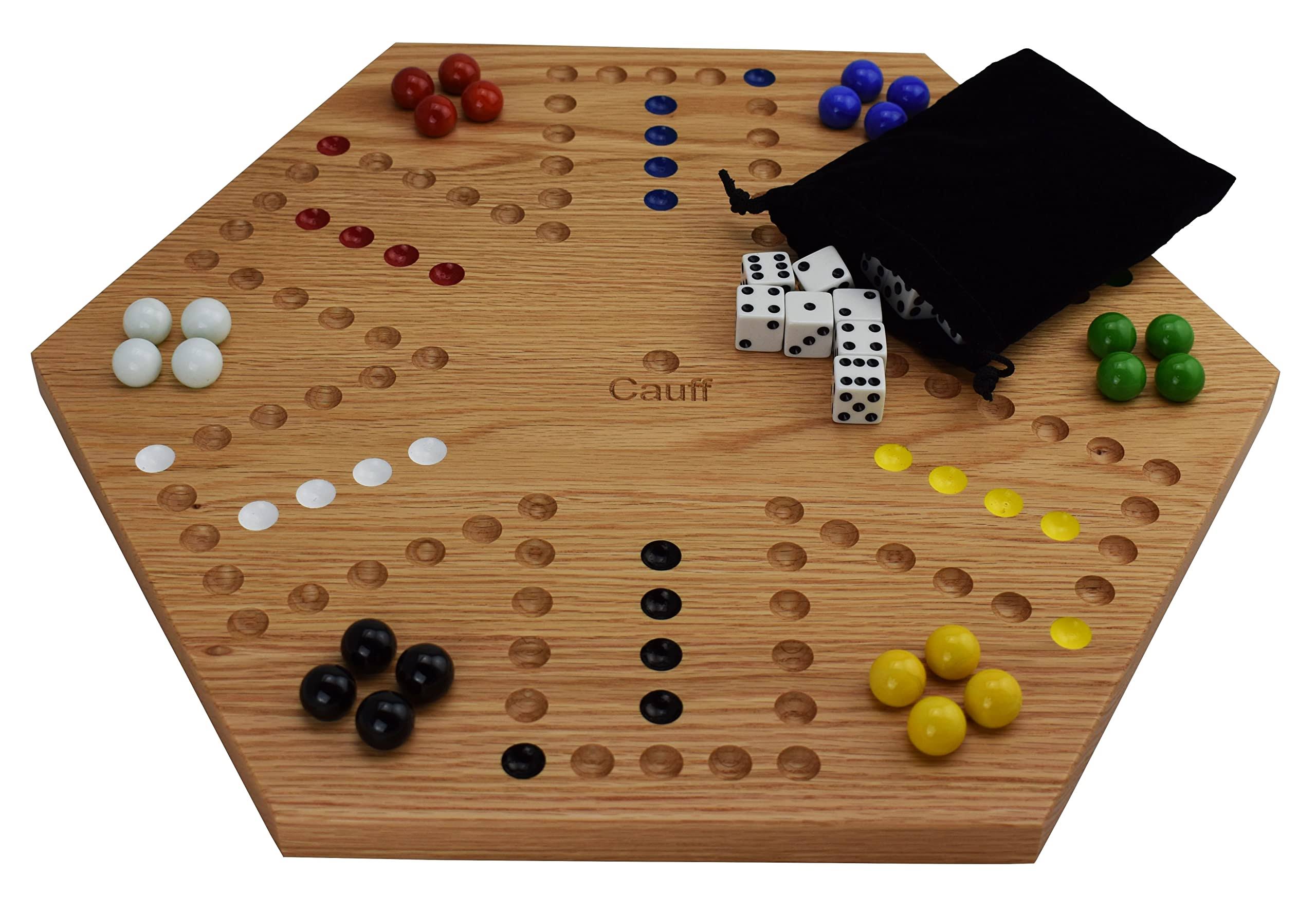 Cauff Solid Oak Double Sided Aggravation Marble Board Game Hand Painted 16 ZWVF0KBQ_4JFYC