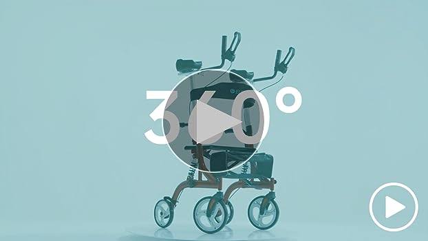 Elenker Upright Rollator Walker, Stand Up Rollator Walker With Shock Absorber, 10 Front EKFQMFZH_T4GWN