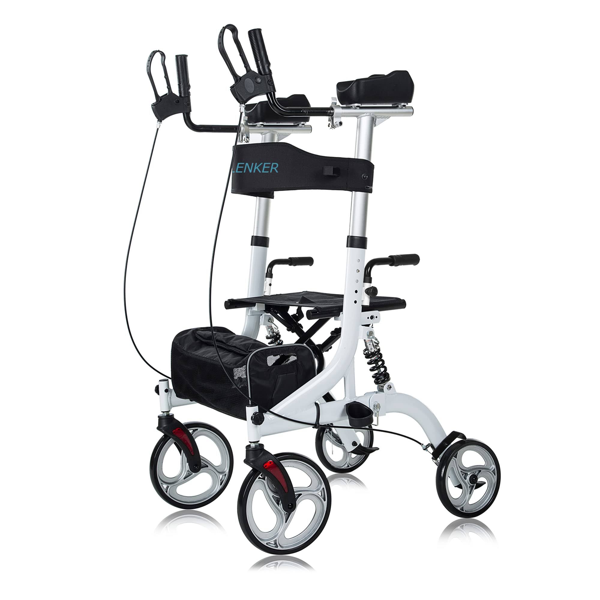 Elenker Upright Rollator Walker, Stand Up Rollator Walker With Shock Absorber, 10 Front EKFQMFZH_T4GWN